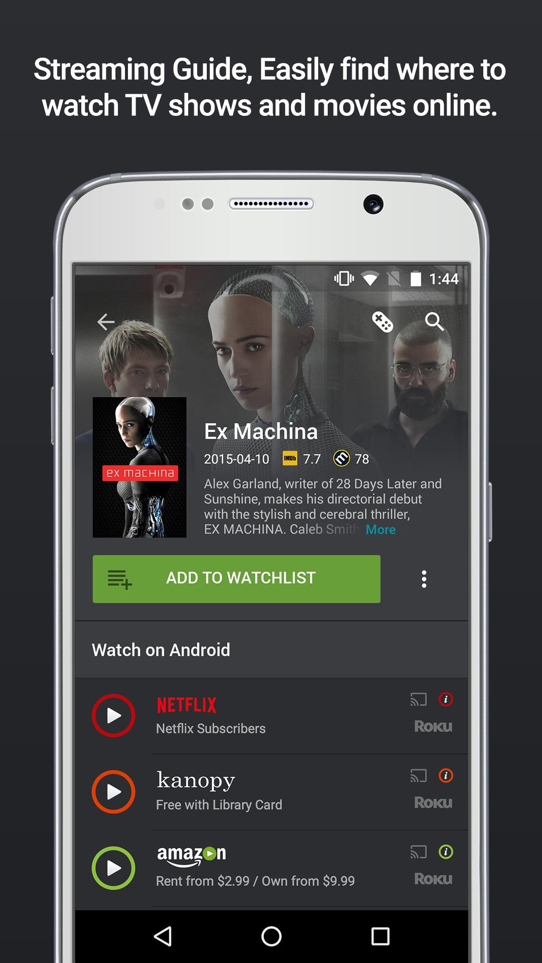 اسکرین شات 1 برنامه Yidio - Streaming Guide
