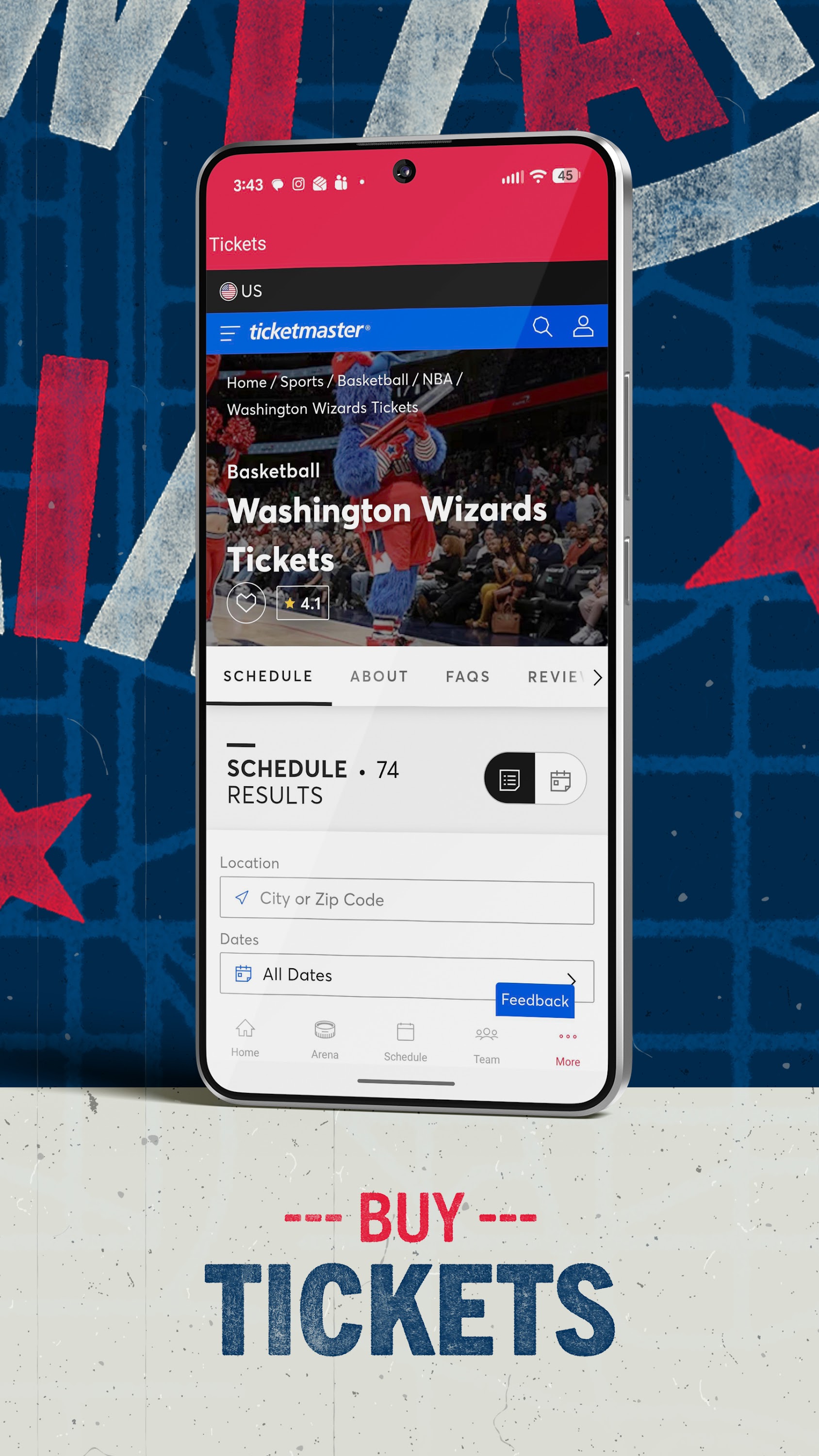 اسکرین شات 4 برنامه Washington Wizards Mobile
