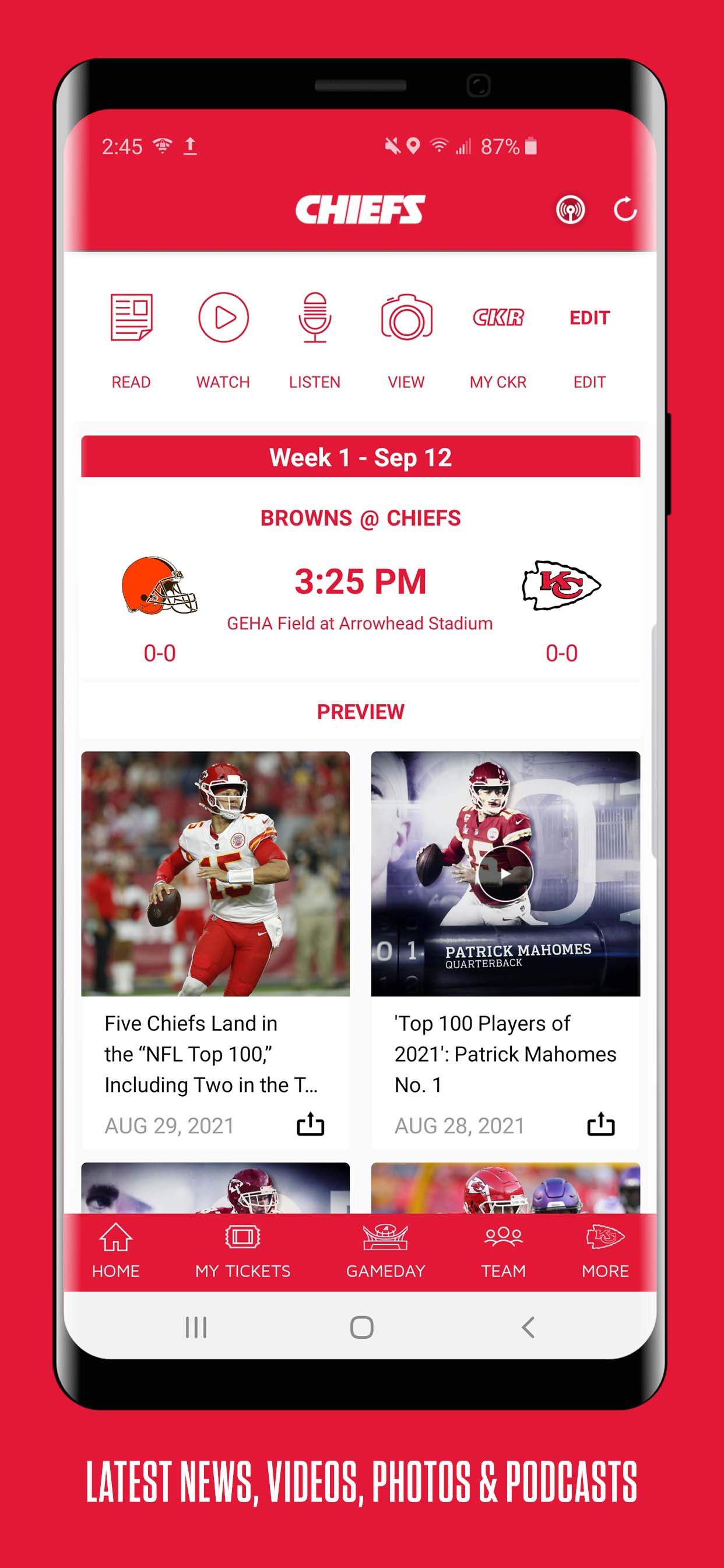 اسکرین شات 2 برنامه Chiefs Mobile