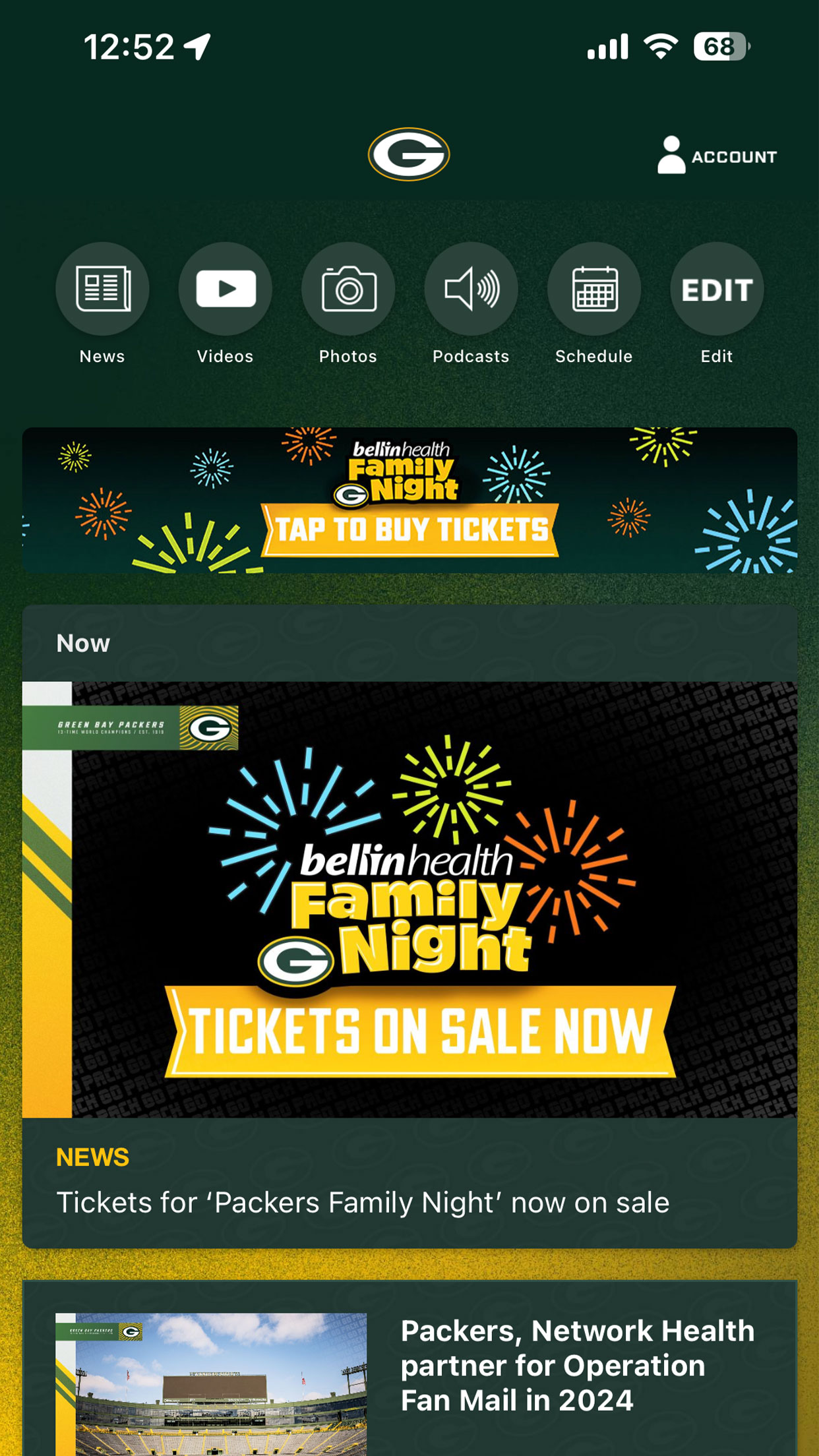 اسکرین شات 1 برنامه Green Bay Packers