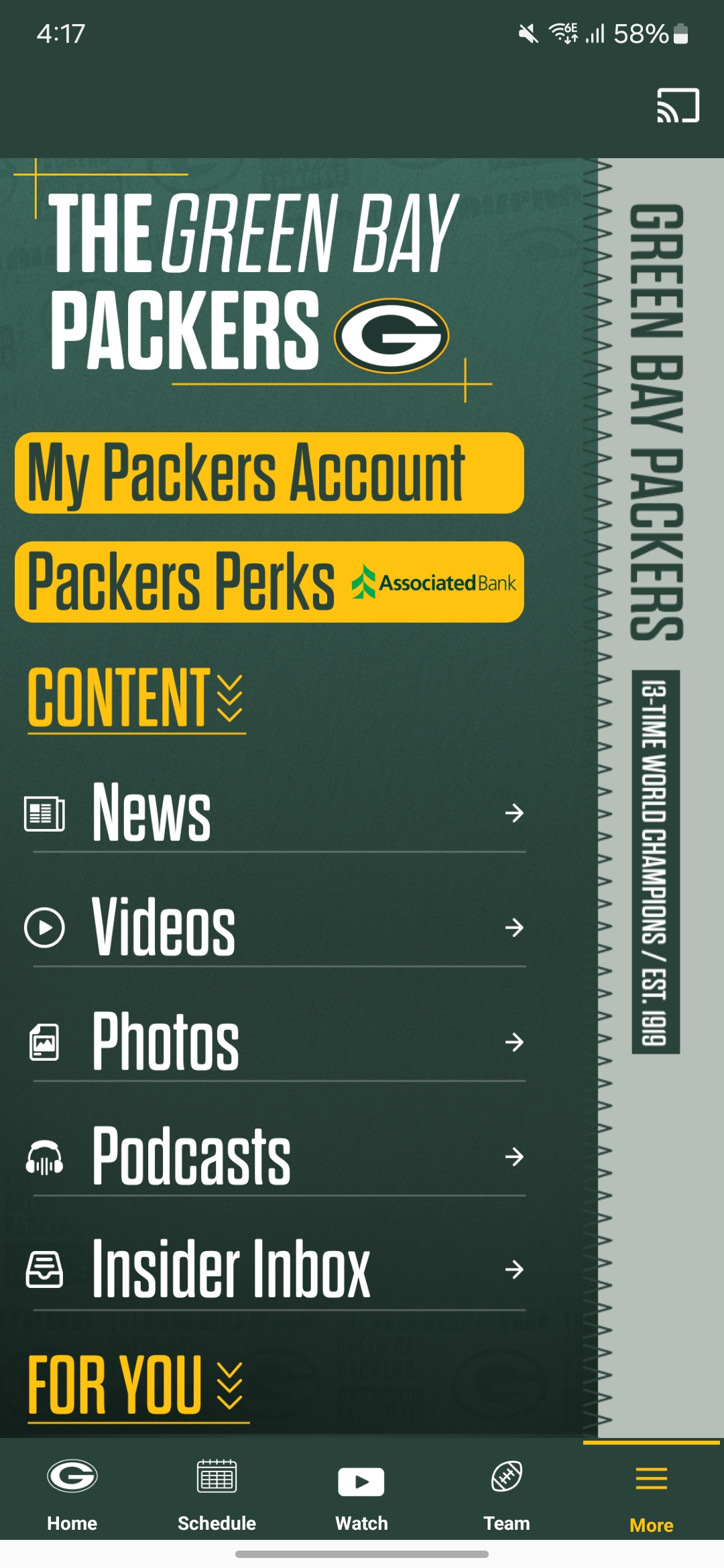 اسکرین شات 1 برنامه Green Bay Packers
