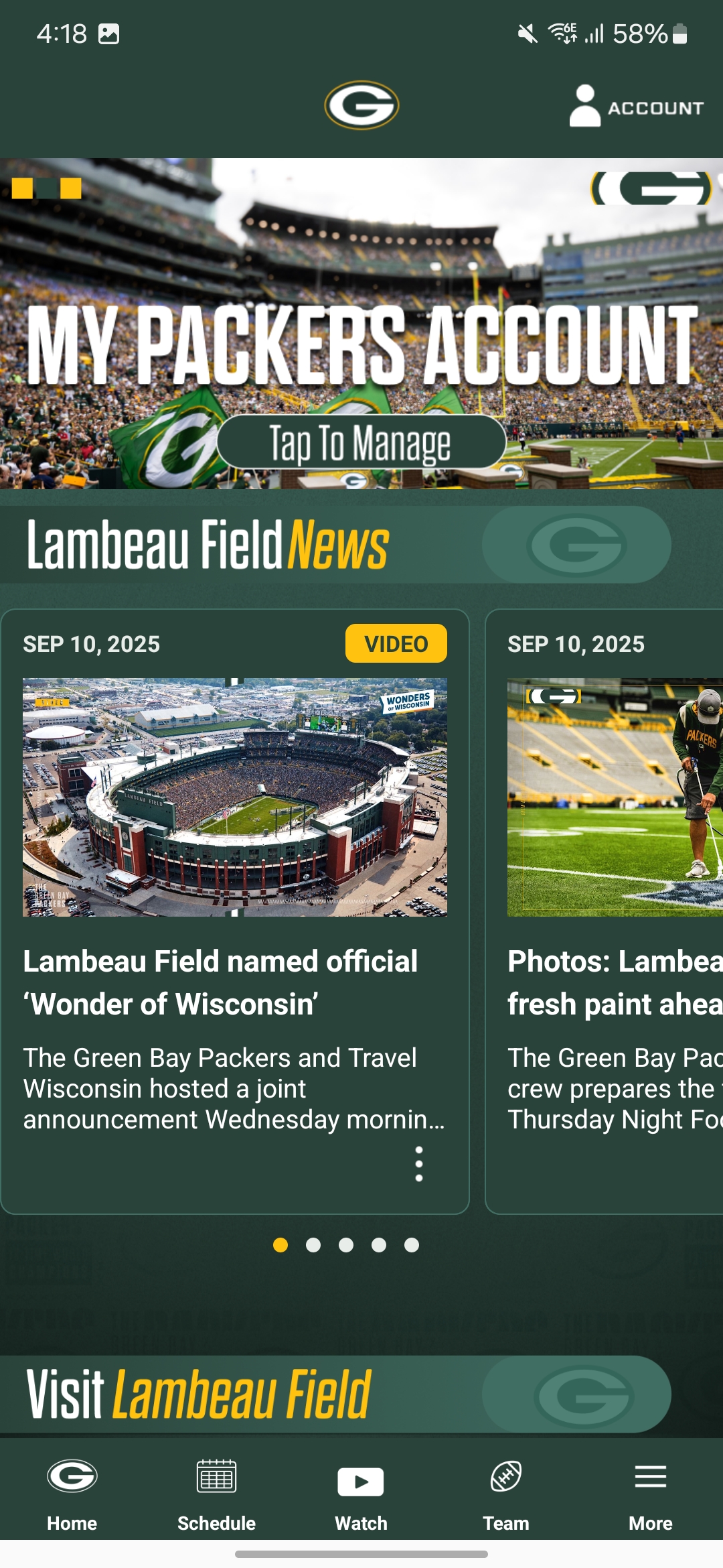 اسکرین شات 2 برنامه Green Bay Packers