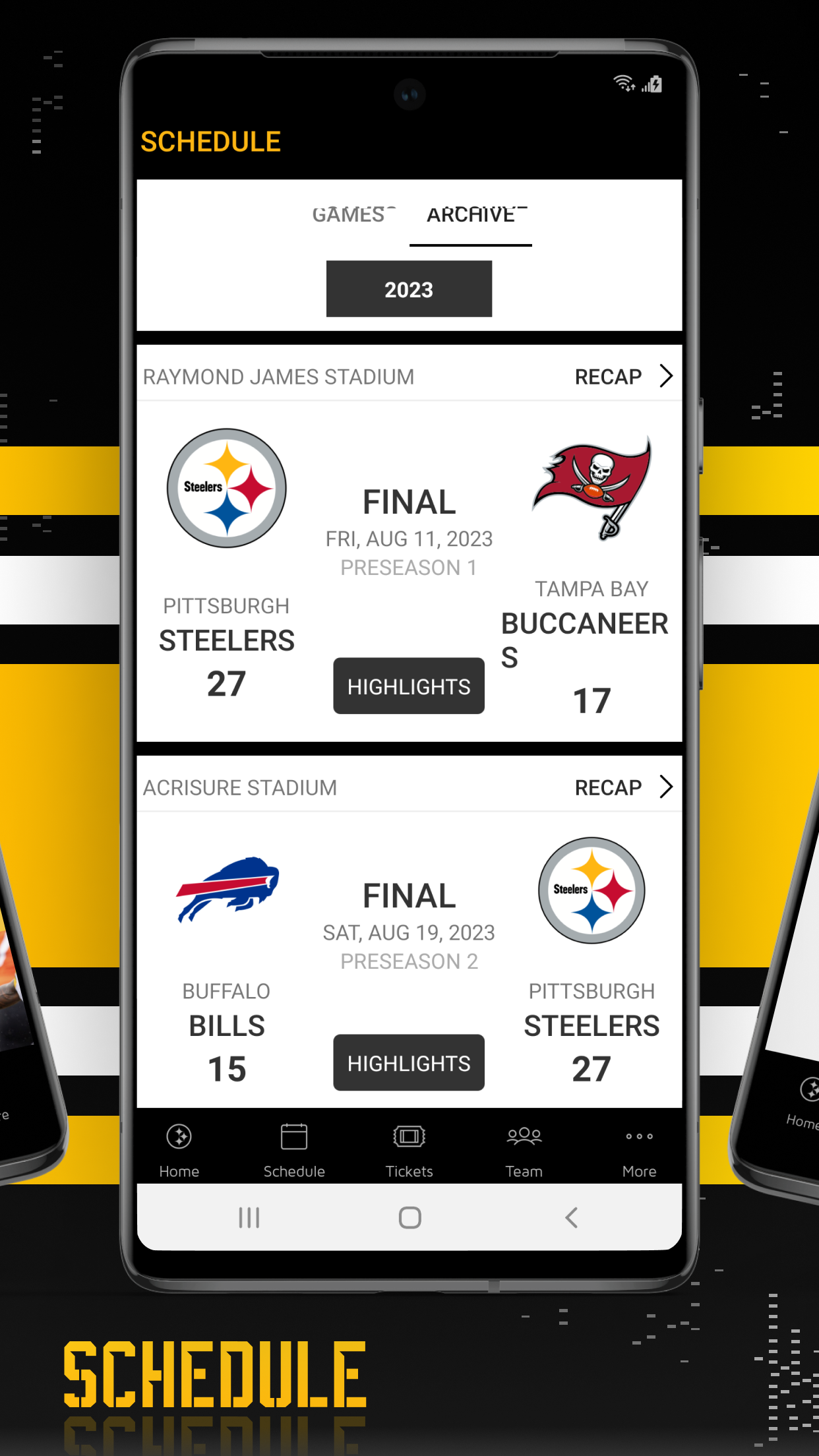 اسکرین شات 3 برنامه Pittsburgh Steelers