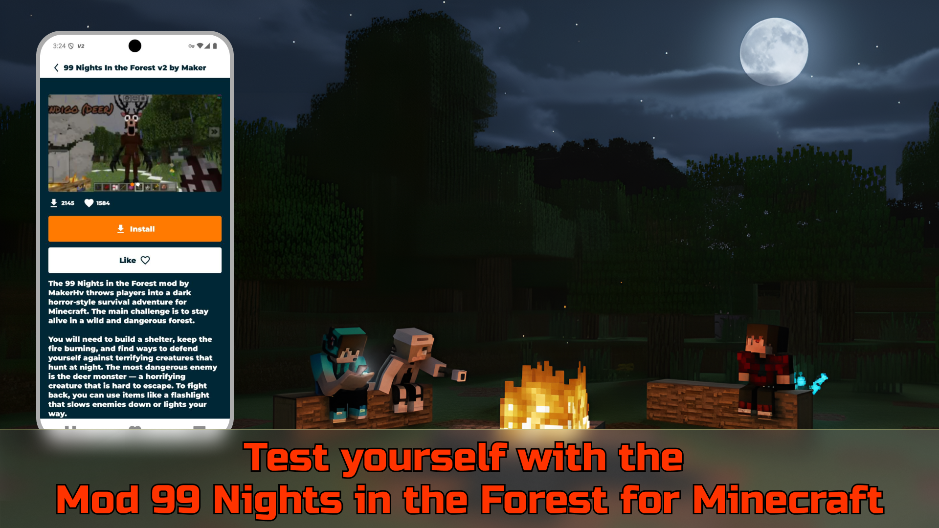 اسکرین شات 1 برنامه Mod 99 Nights for Minecraft PE