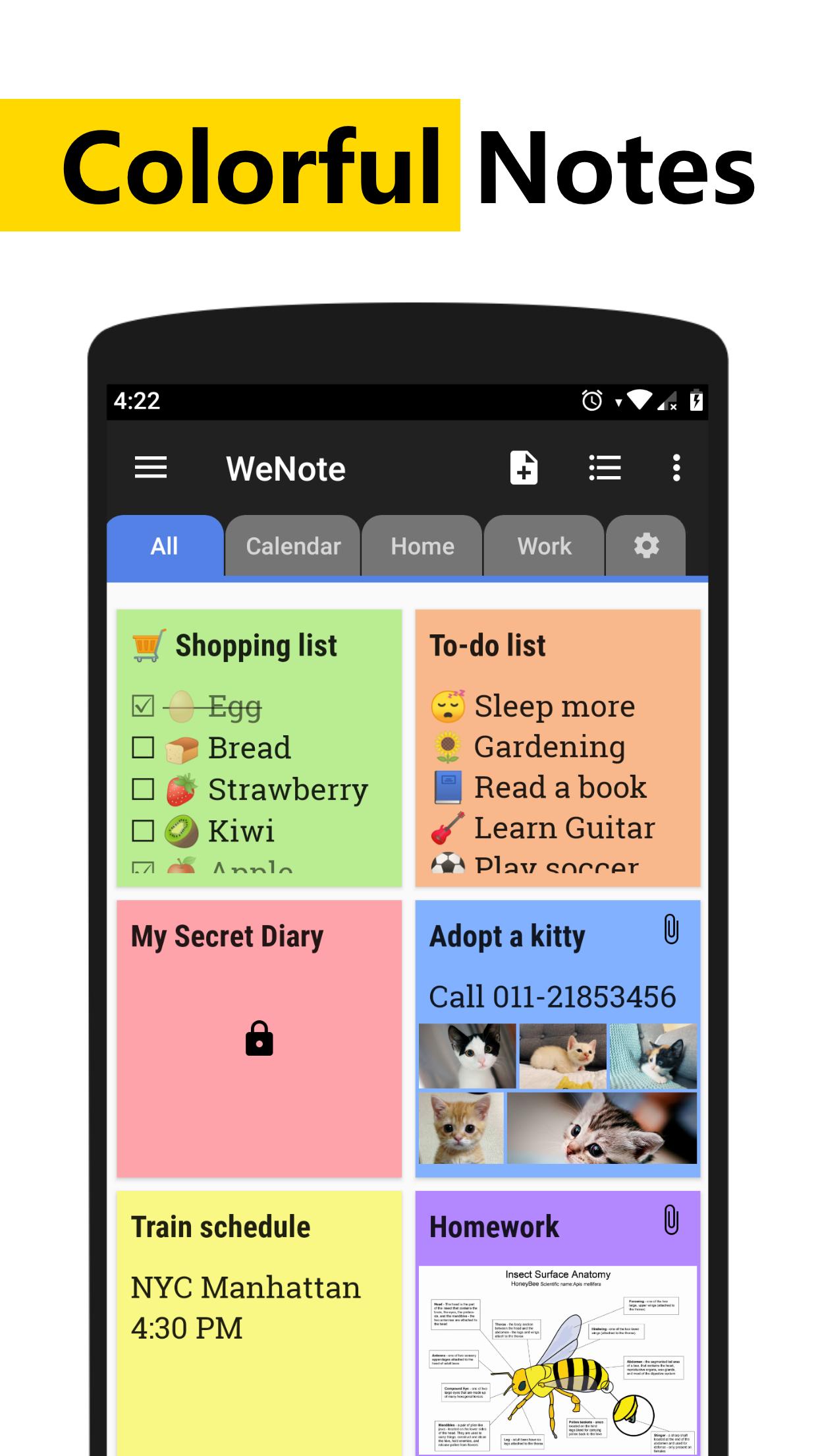 اسکرین شات 1 برنامه WeNote: Notes Notepad Notebook