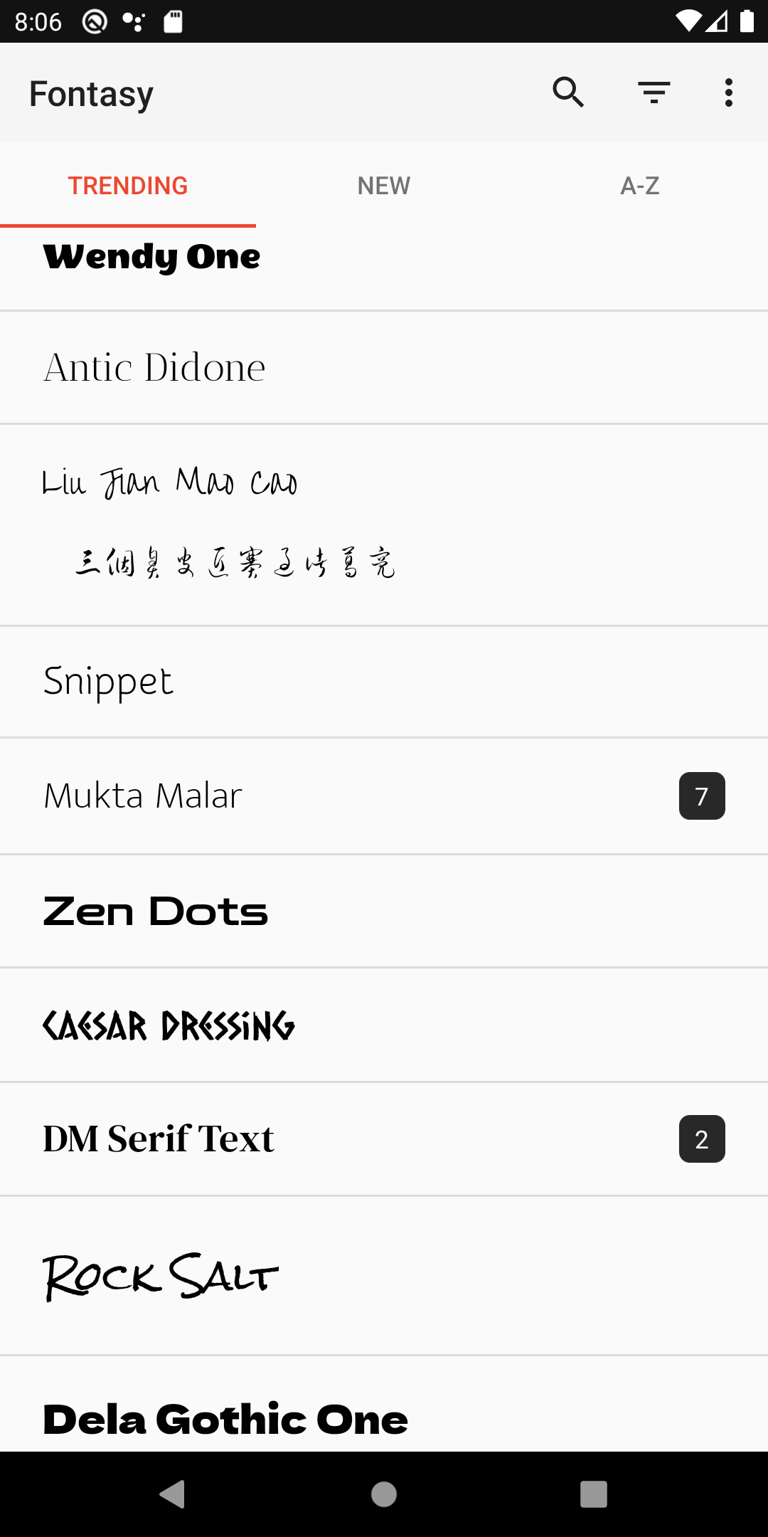 اسکرین شات 2 برنامه Fontasy - Google Fonts Browser