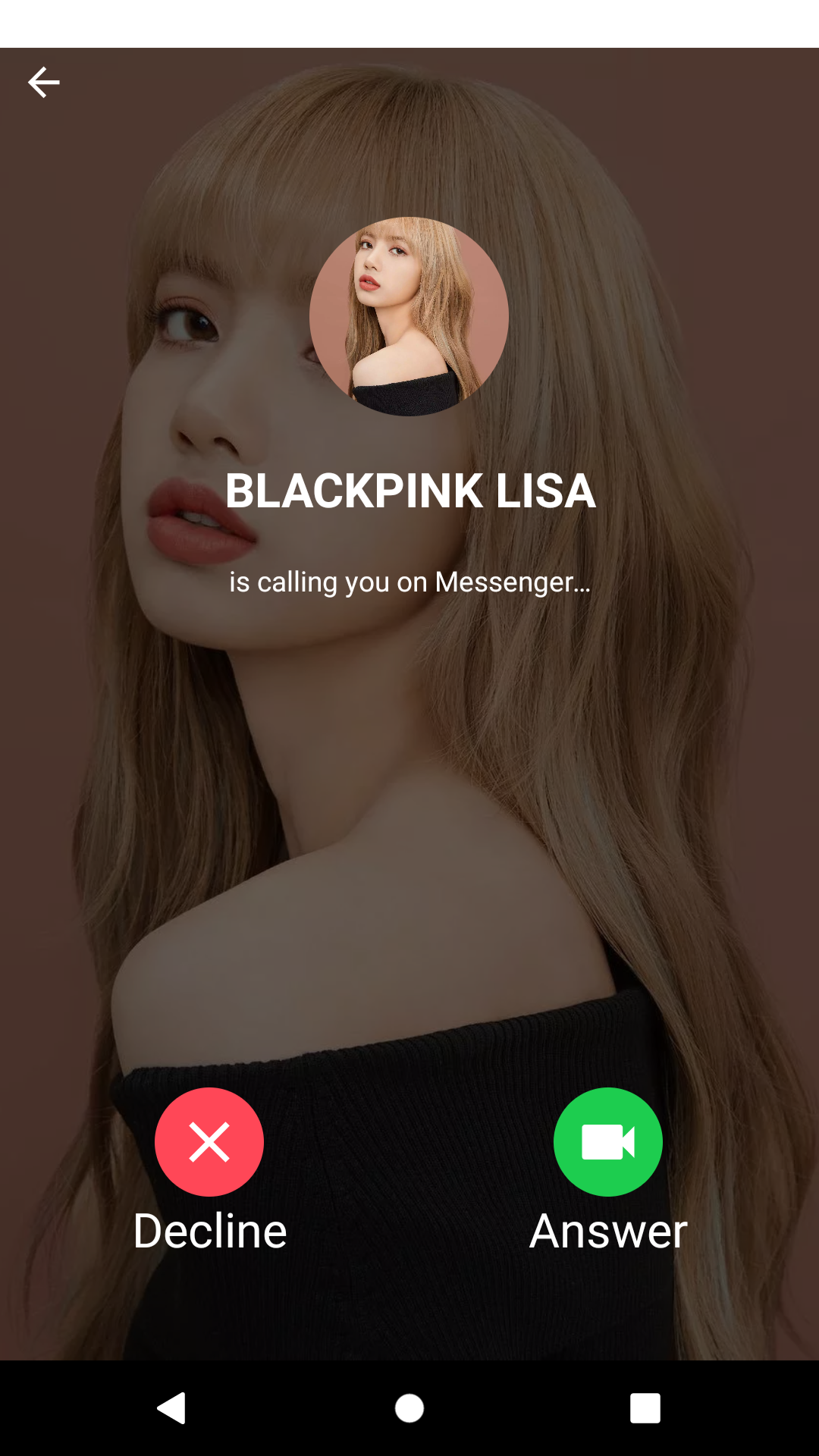 اسکرین شات 2 برنامه Lisa BlackPink : Fake chat - fakecall