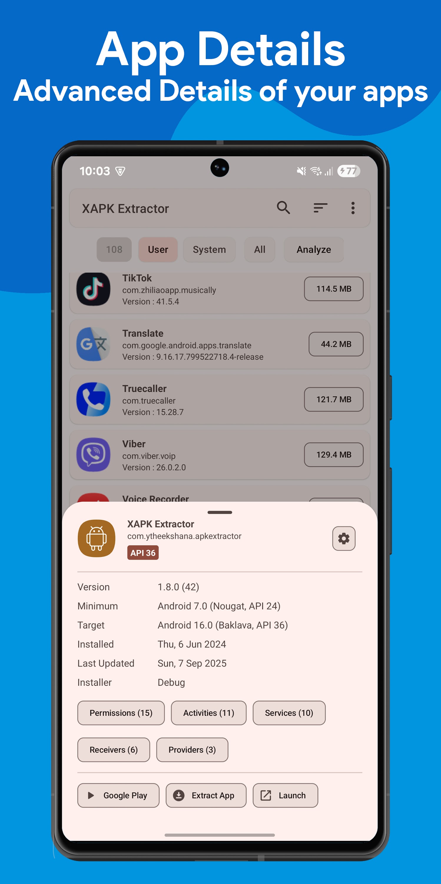اسکرین شات 3 برنامه XAPK Extractor & App Analyzer