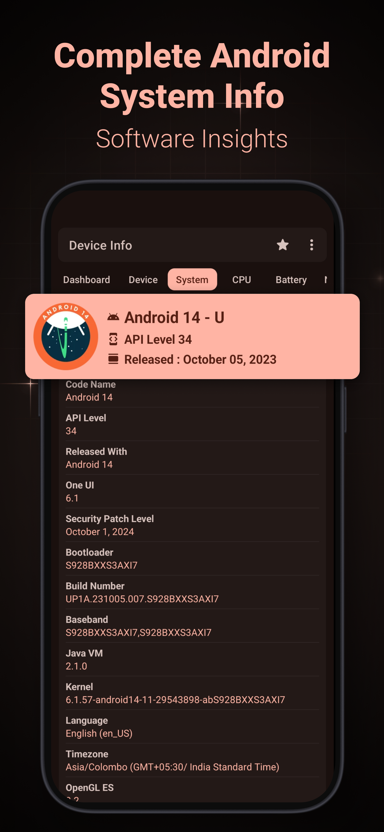 اسکرین شات 6 برنامه Device Info: System & CPU Info