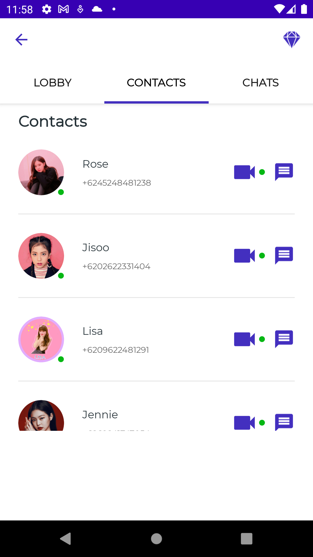 اسکرین شات 4 برنامه Blackpink Fake Video Call