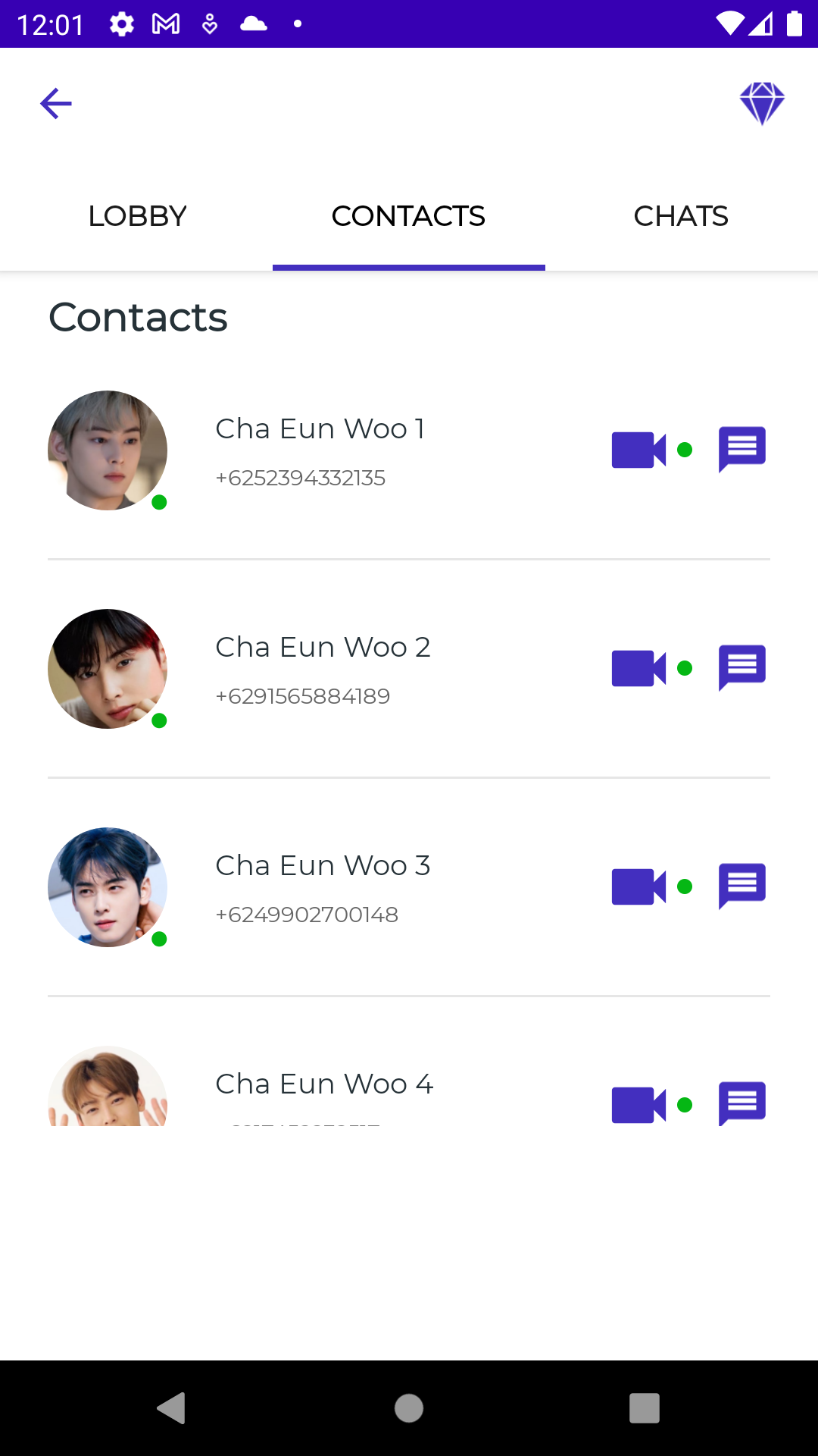 اسکرین شات 4 برنامه Cha Eun Woo Fake Video Call