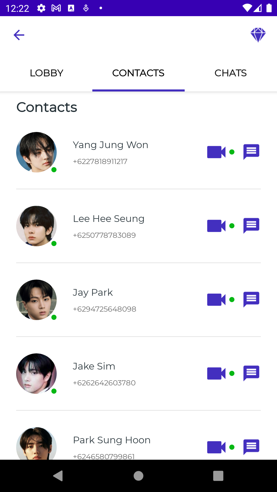 اسکرین شات 5 برنامه ENHYPEN Fake Chat & Video Call