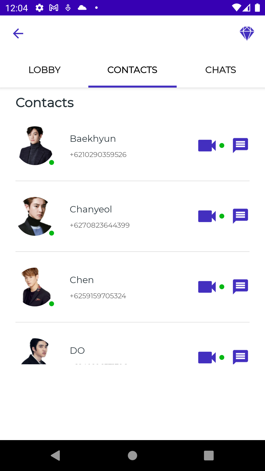 اسکرین شات 6 برنامه EXO - Fake Chat & Video Call
