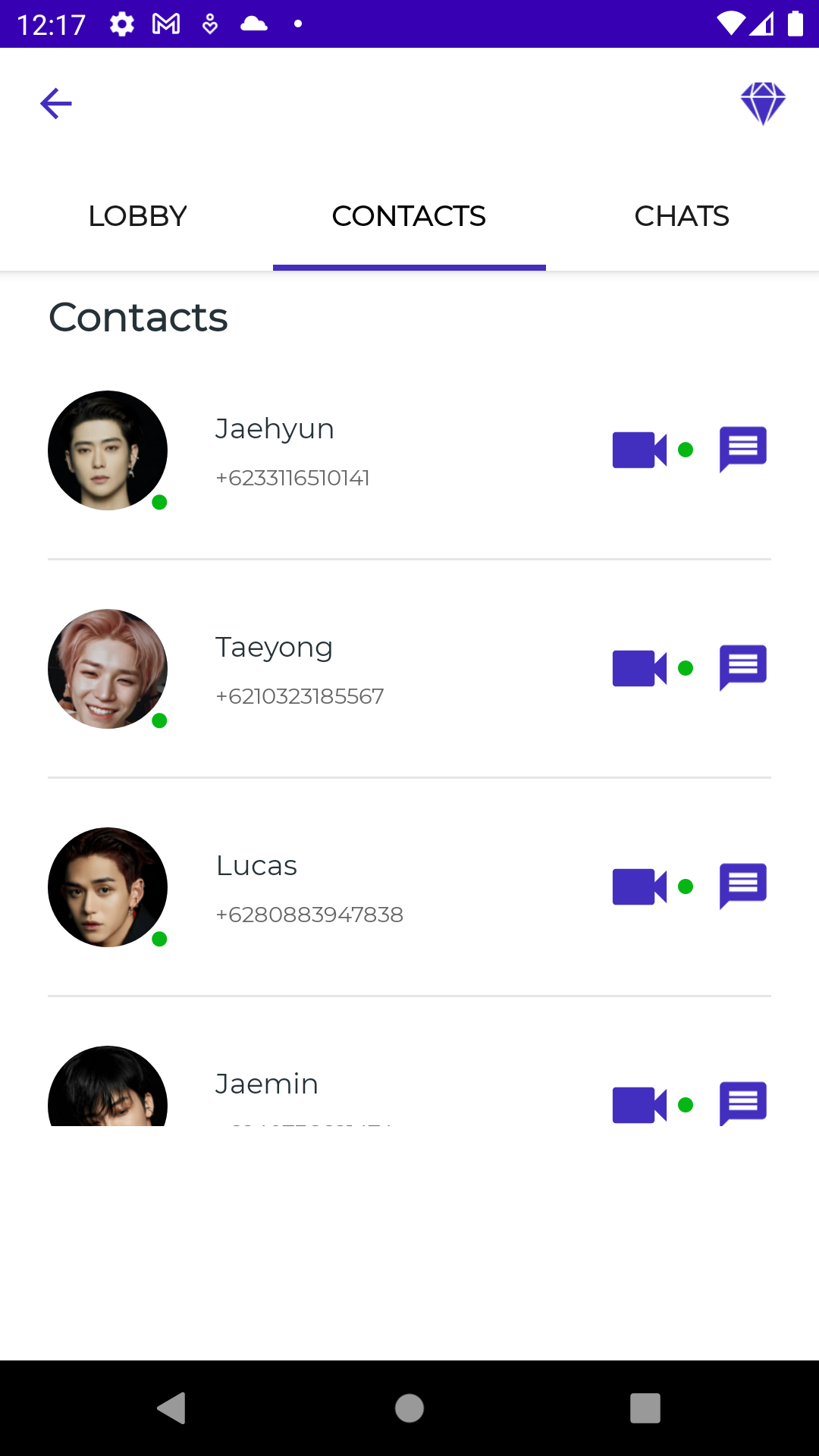 اسکرین شات 6 برنامه NCT Fake Chat & Video Call