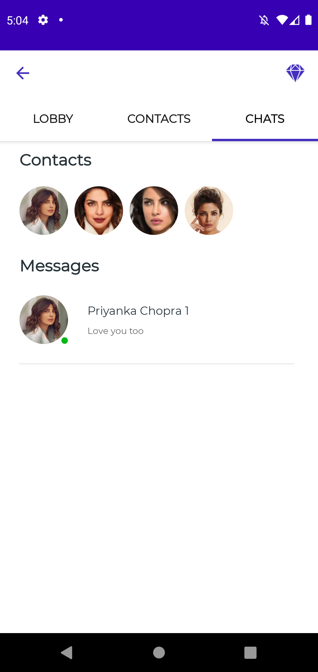 اسکرین شات 8 برنامه Priyanka Chopra Video Call