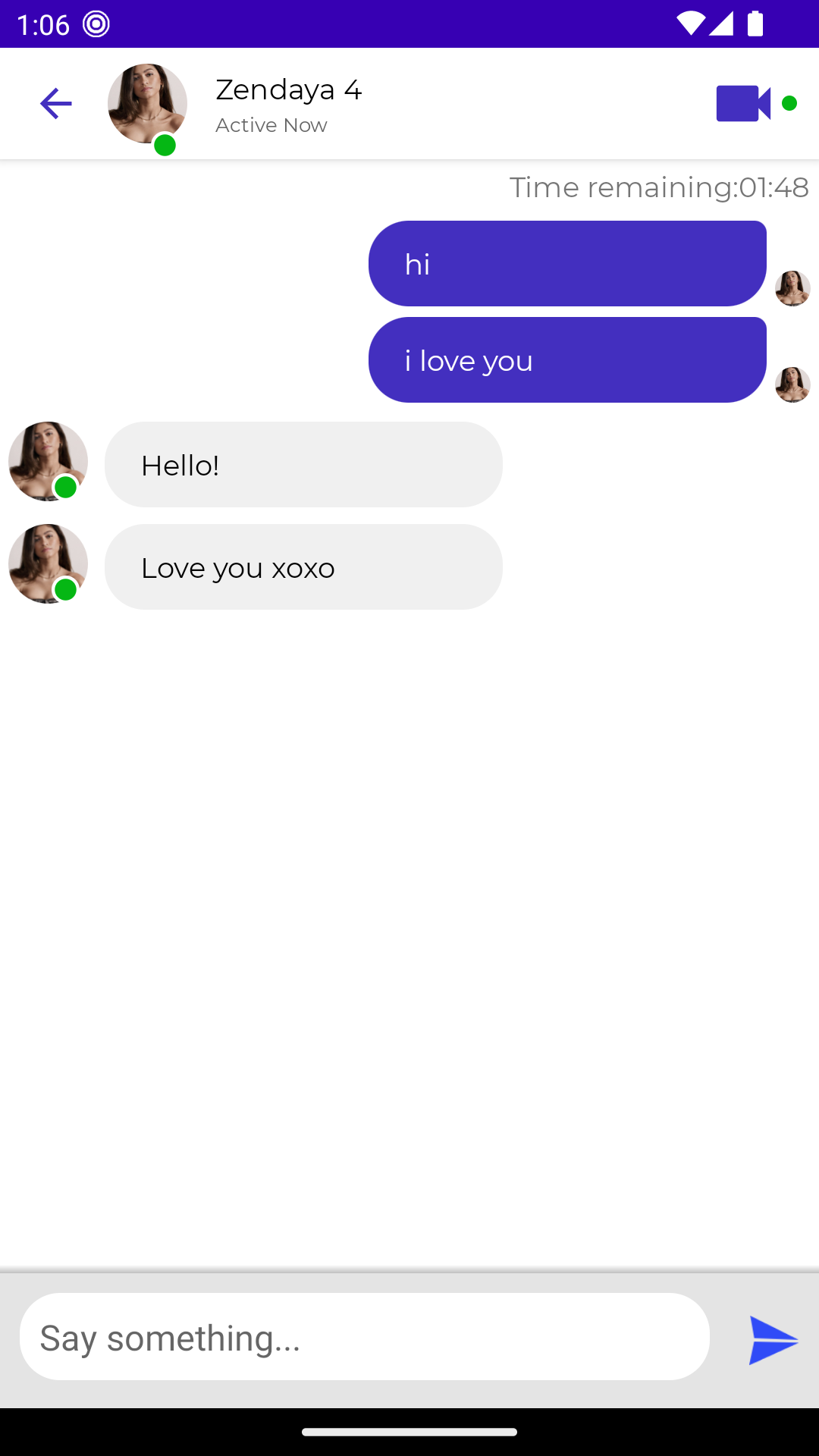 اسکرین شات 6 برنامه Zendaya Fake Chat & Video Call