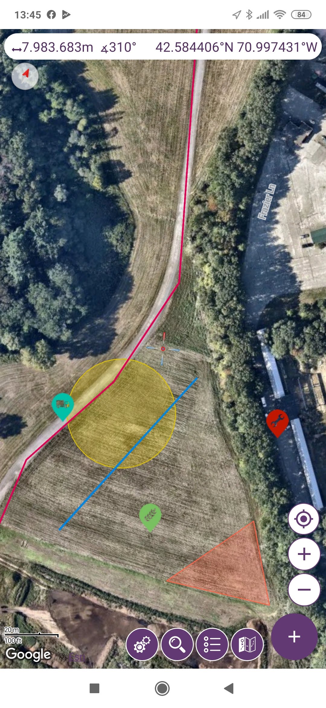 اسکرین شات 2 برنامه Area & Distance Measure