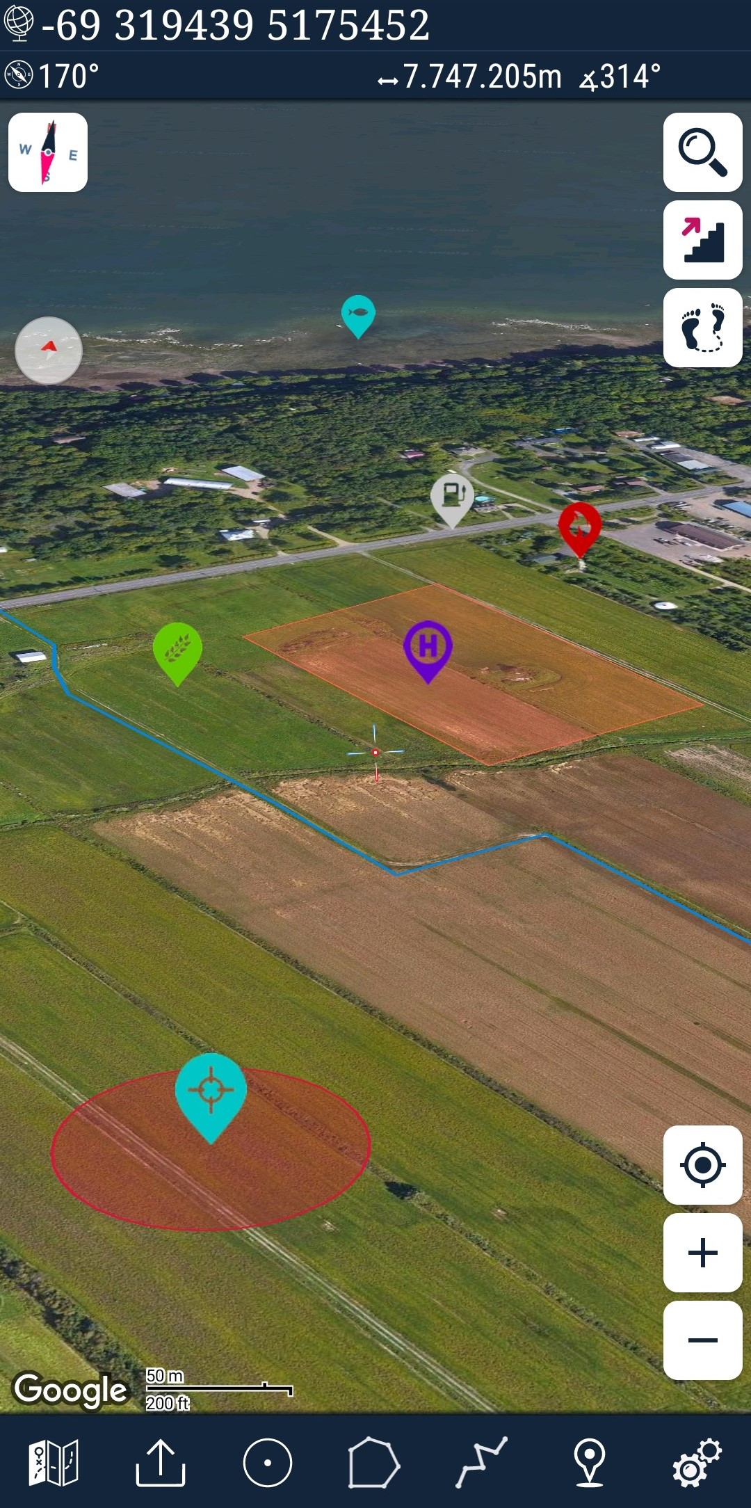 اسکرین شات 1 برنامه Mgrs & Utm Map
