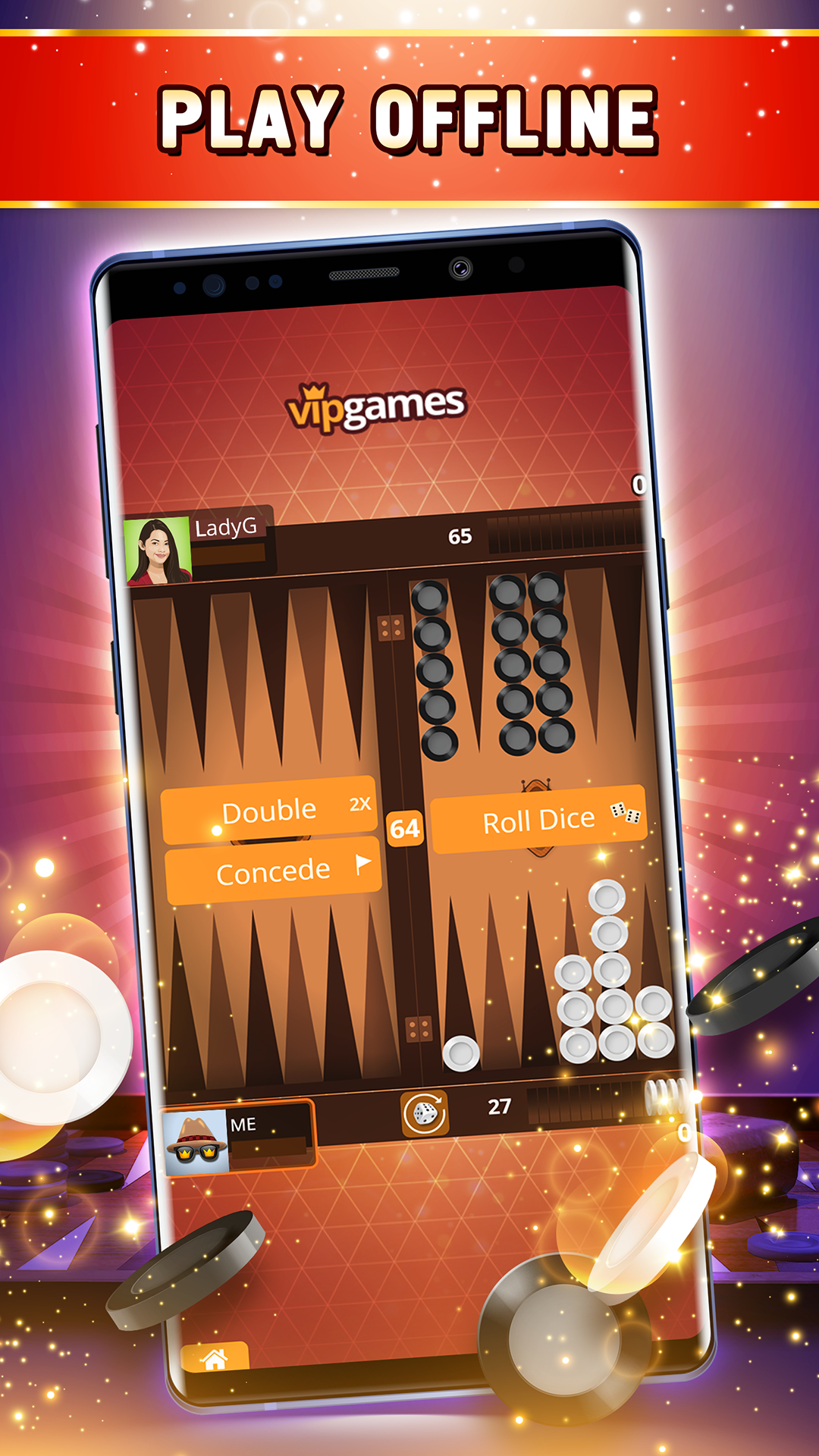 اسکرین شات 4 بازی Backgammon Offline・Board Game