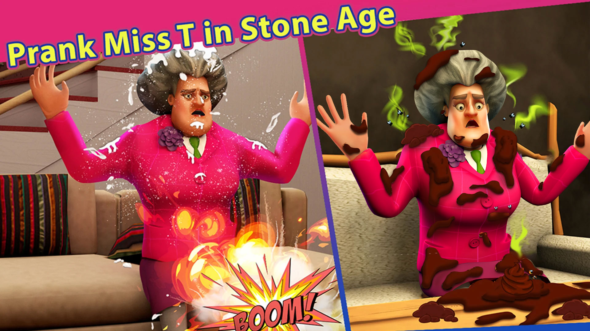 اسکرین شات 1 بازی Scary Teacher Stone Age