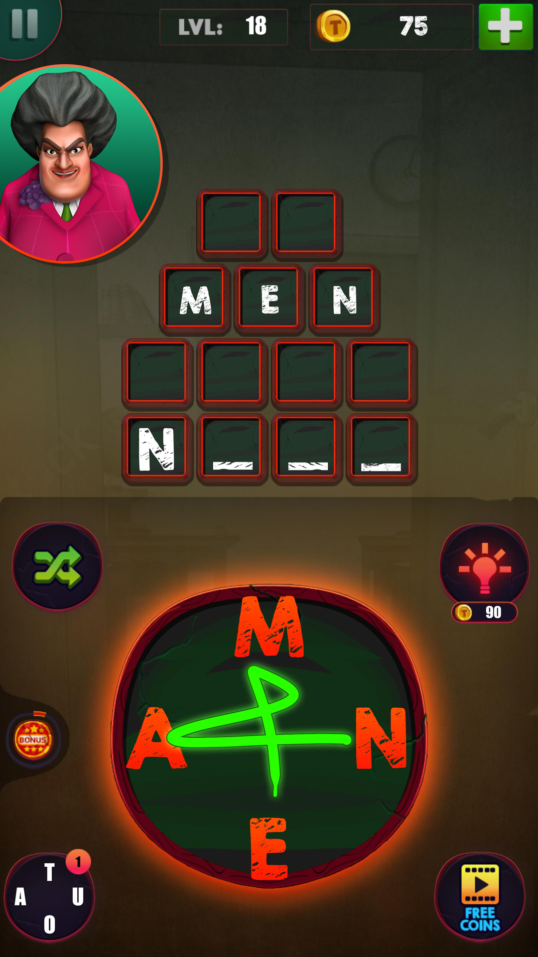 اسکرین شات 2 بازی Scary Teacher : Word Games