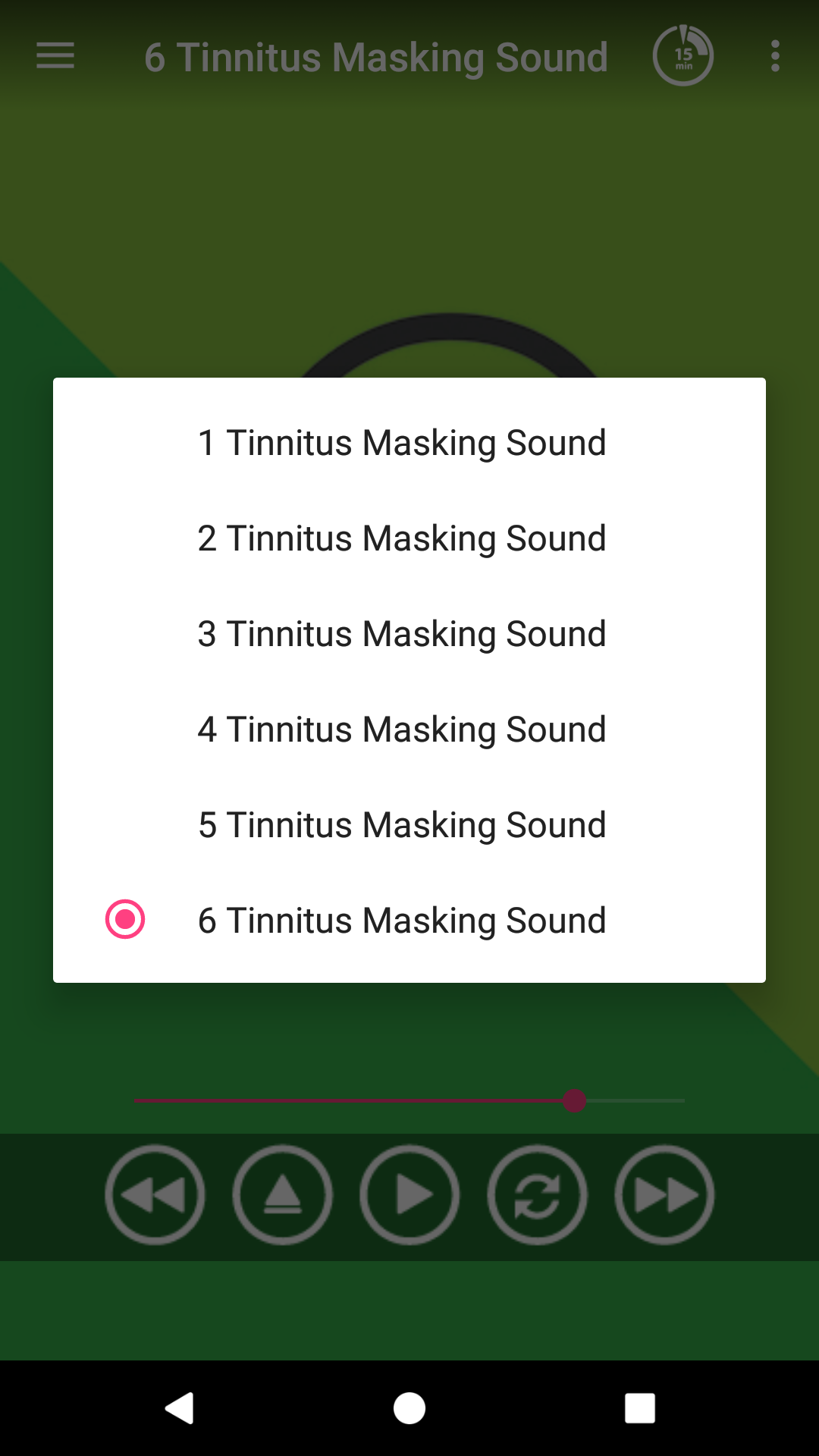 اسکرین شات 6 برنامه Tinnitus relief. Sound therapy