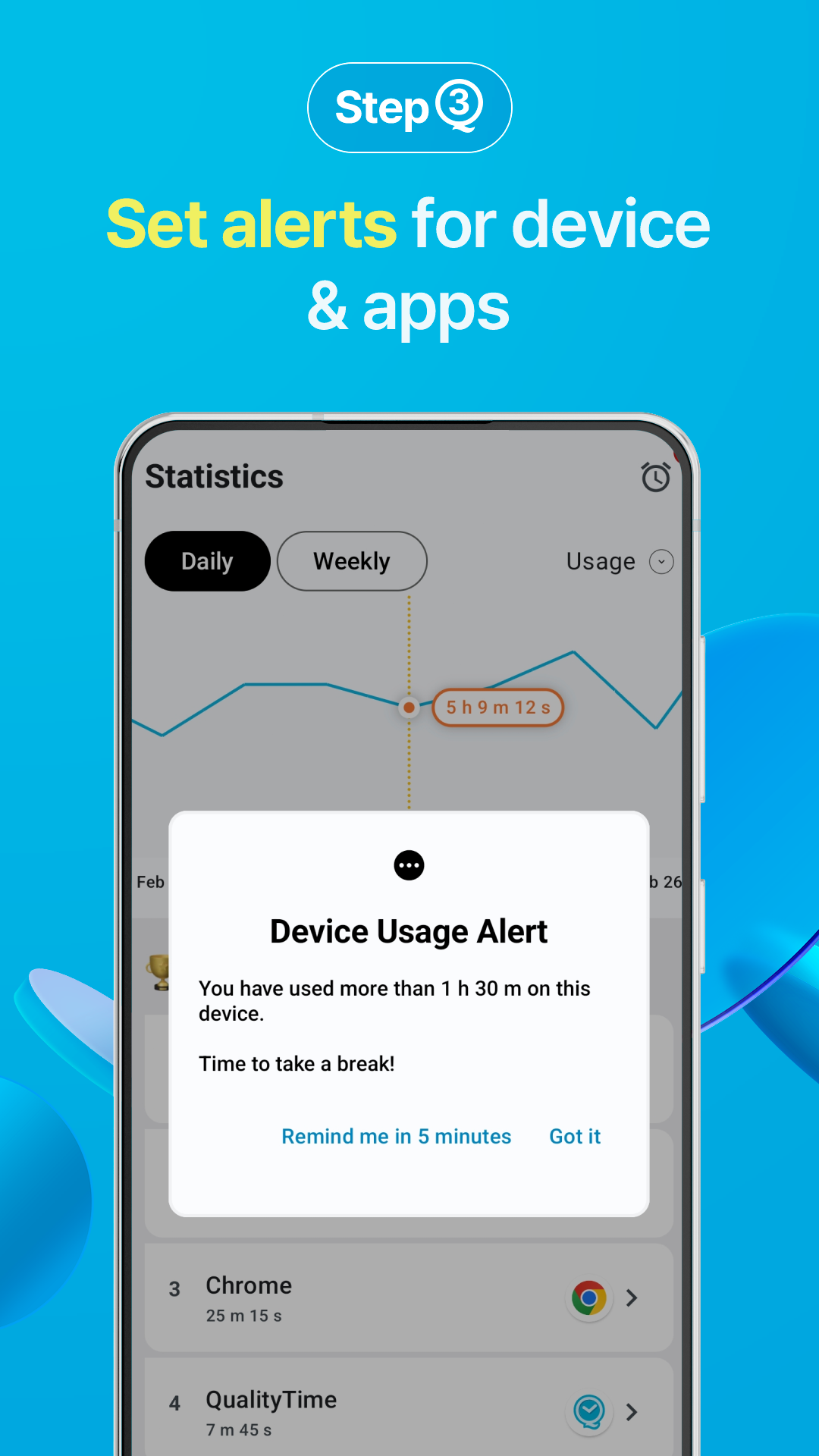 اسکرین شات 4 برنامه QualityTime : Phone Addiction