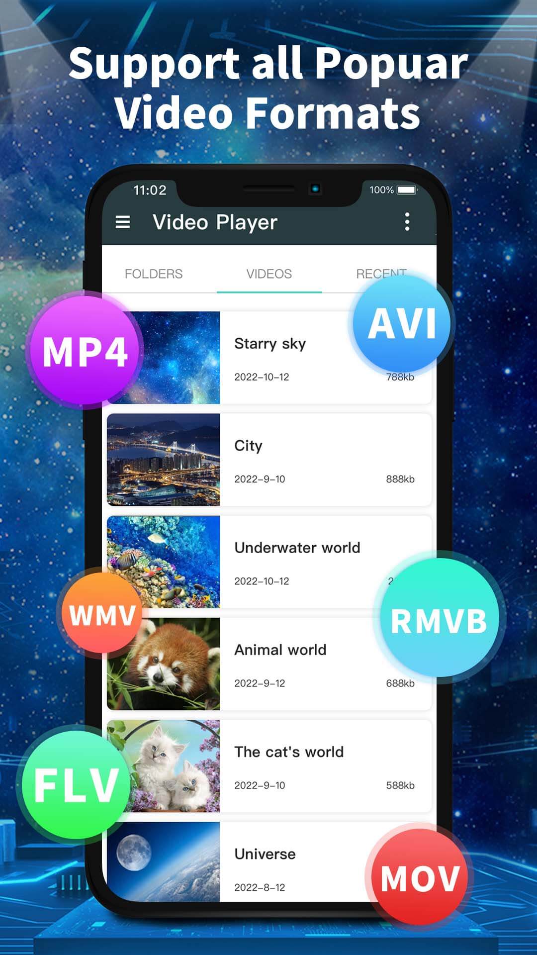 اسکرین شات 2 برنامه Video Player for Android