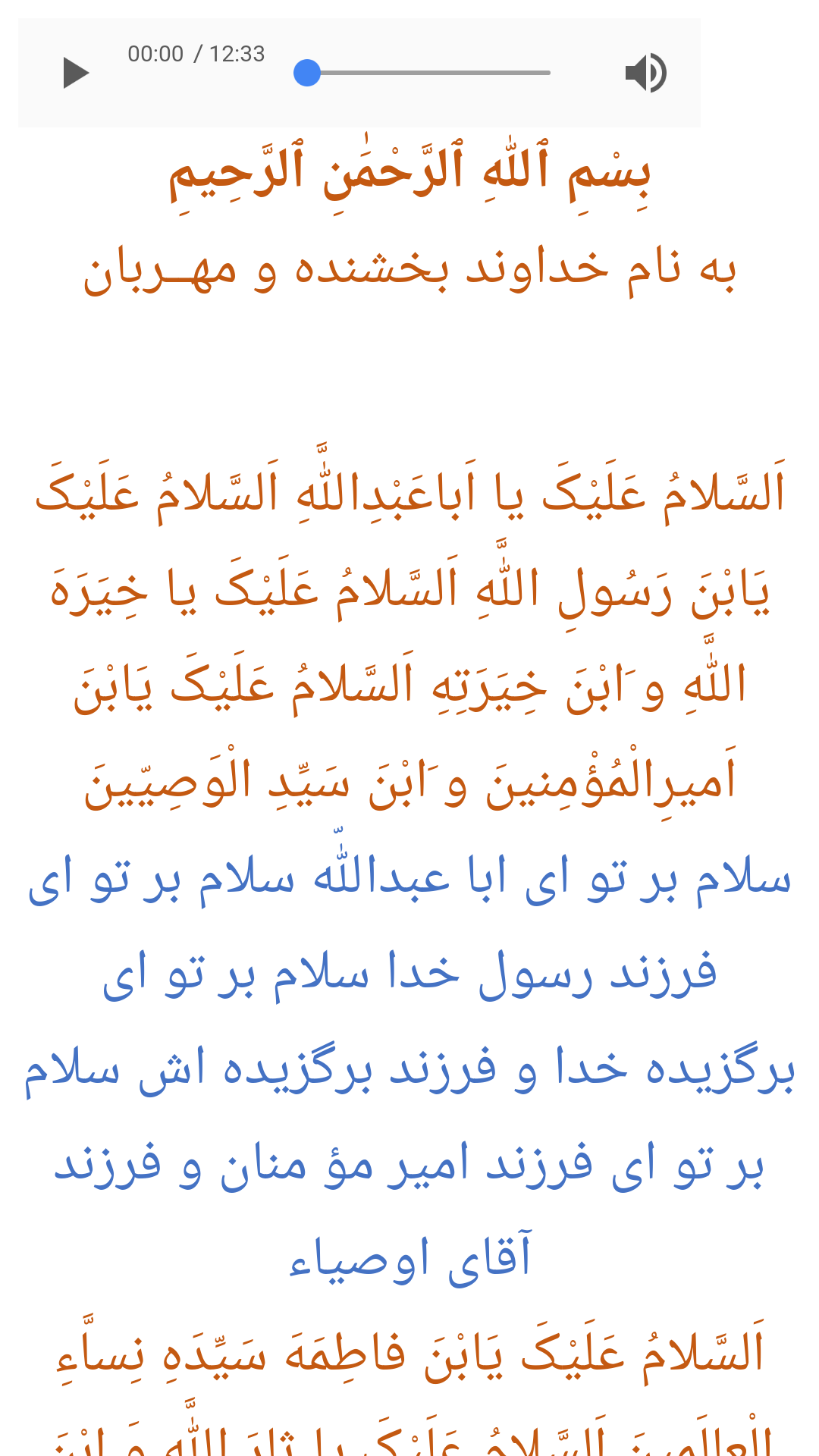 اسکرین شات 2 برنامه زیارت عاشورا - صوتی