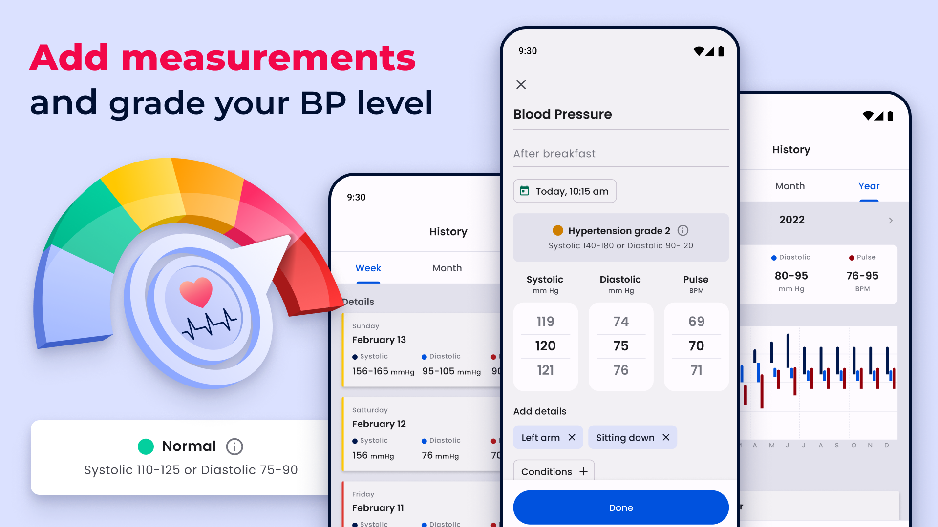 اسکرین شات 2 برنامه Blood Pressure Tracker