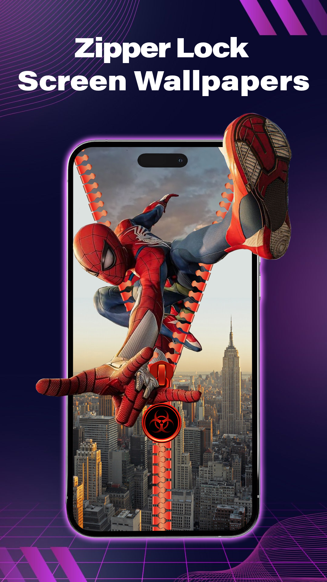 اسکرین شات 1 برنامه Zipper Lock - Zip Screen Theme