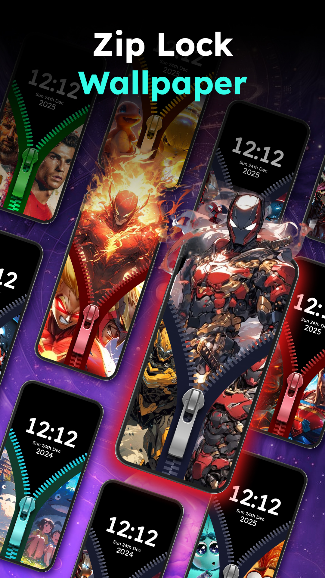 اسکرین شات 4 برنامه Zipper Lock Wallpapers Screen
