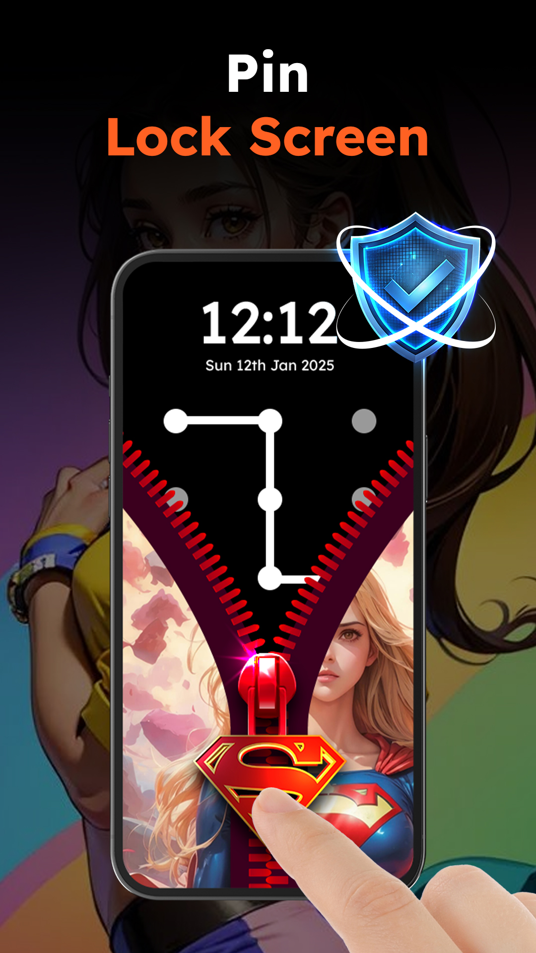 اسکرین شات 6 برنامه Zipper Lock Wallpapers Screen