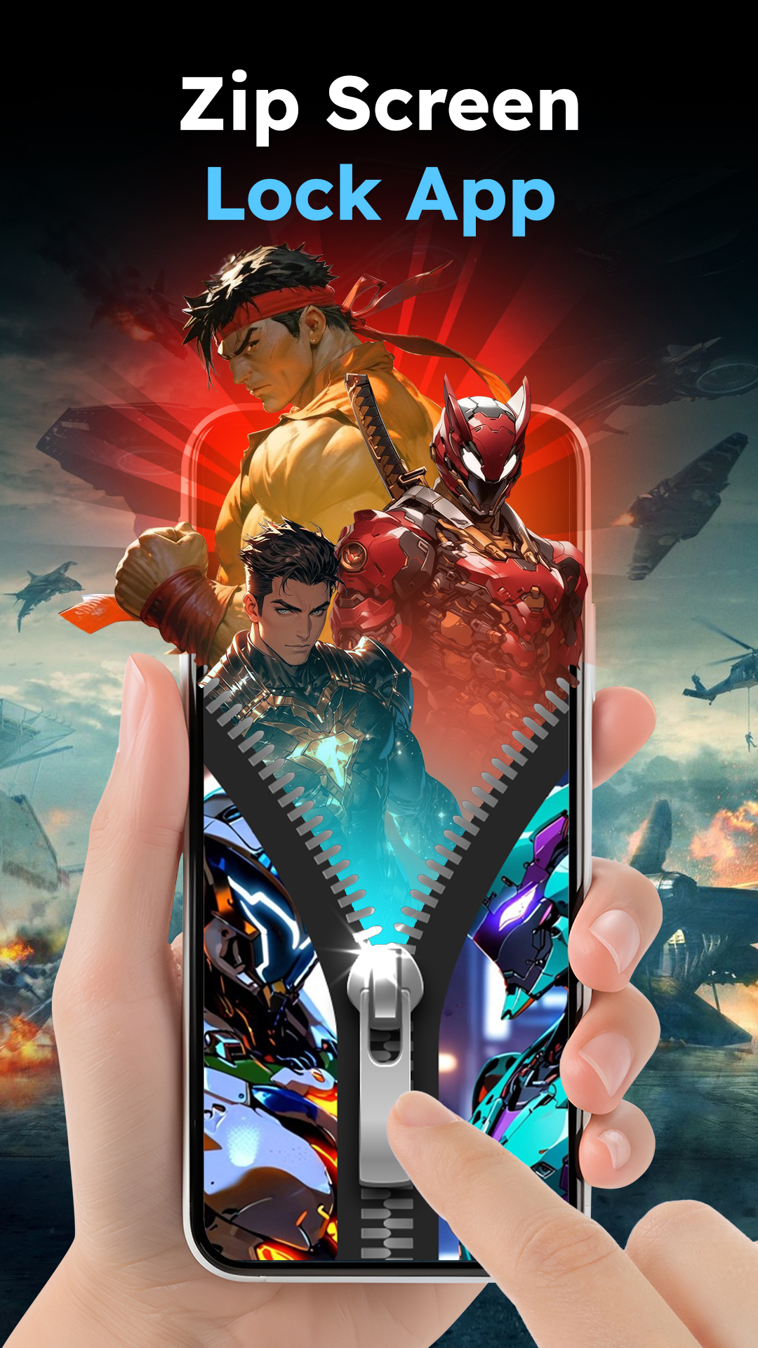 اسکرین شات 2 برنامه Zipper Lock Wallpapers Screen