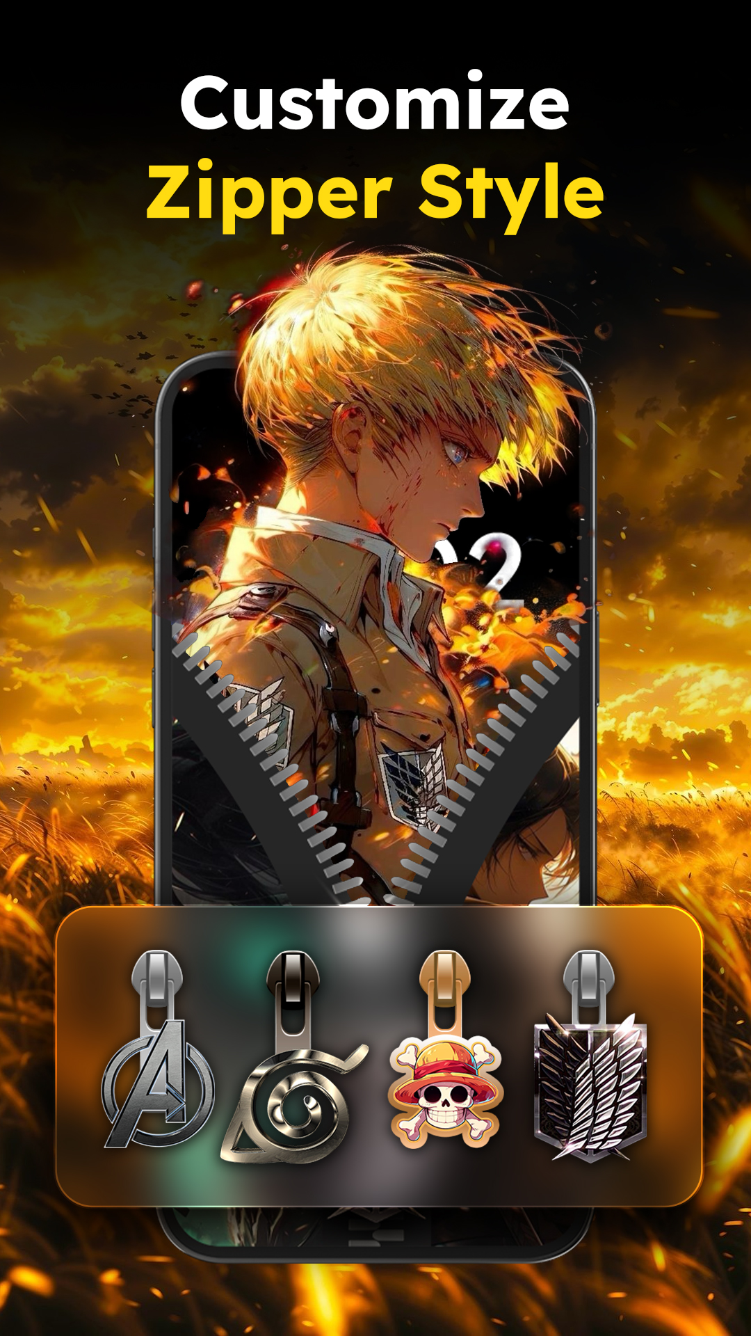 اسکرین شات 3 برنامه Zipper Lock Wallpapers Screen