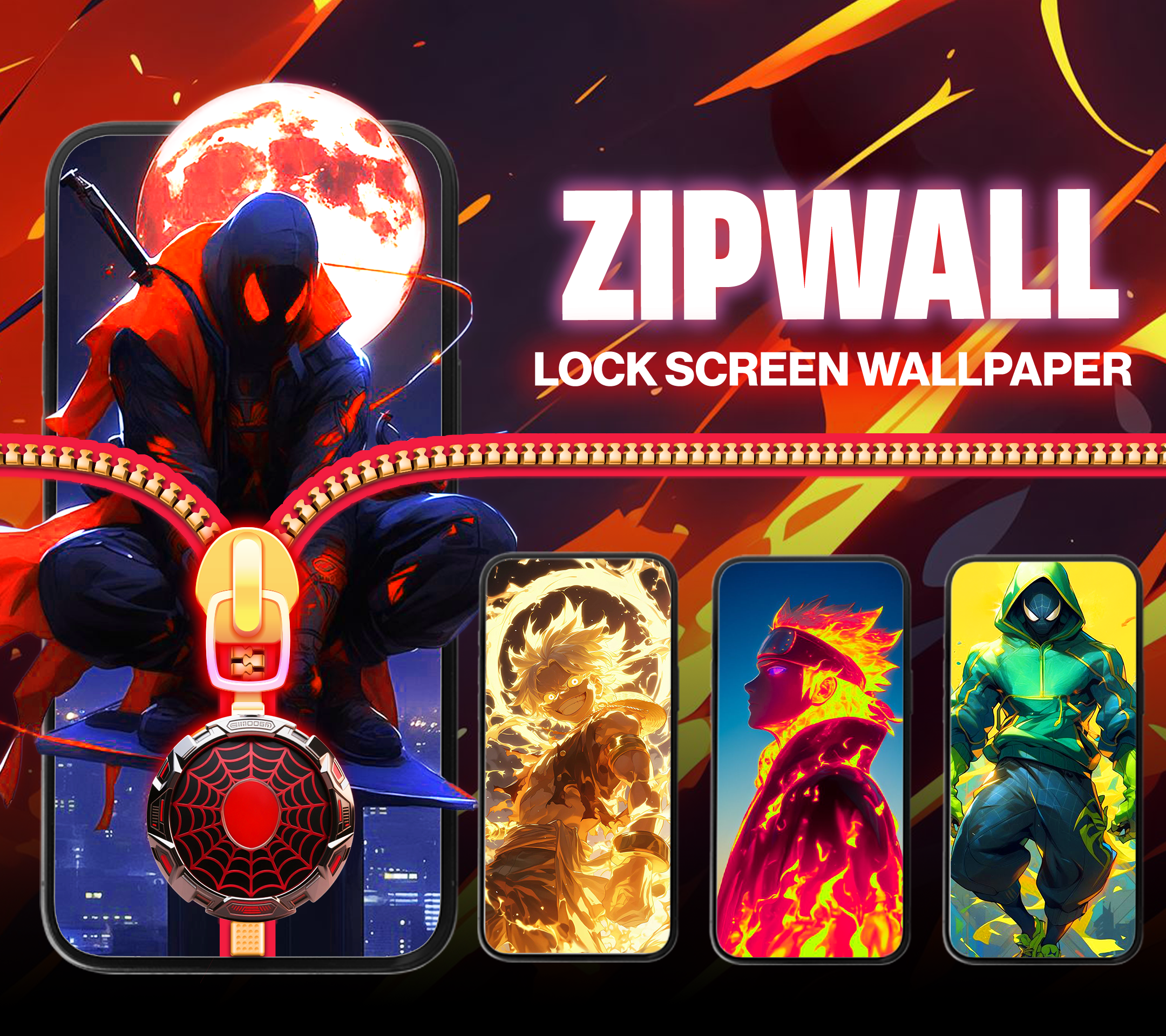 اسکرین شات 1 برنامه ZipWall : Zipper Lock Screen