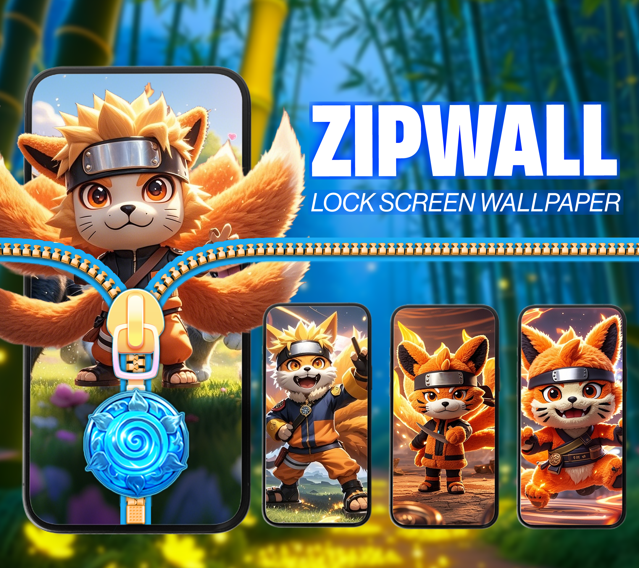 اسکرین شات 1 برنامه ZipWall : Zipper Lock Screen