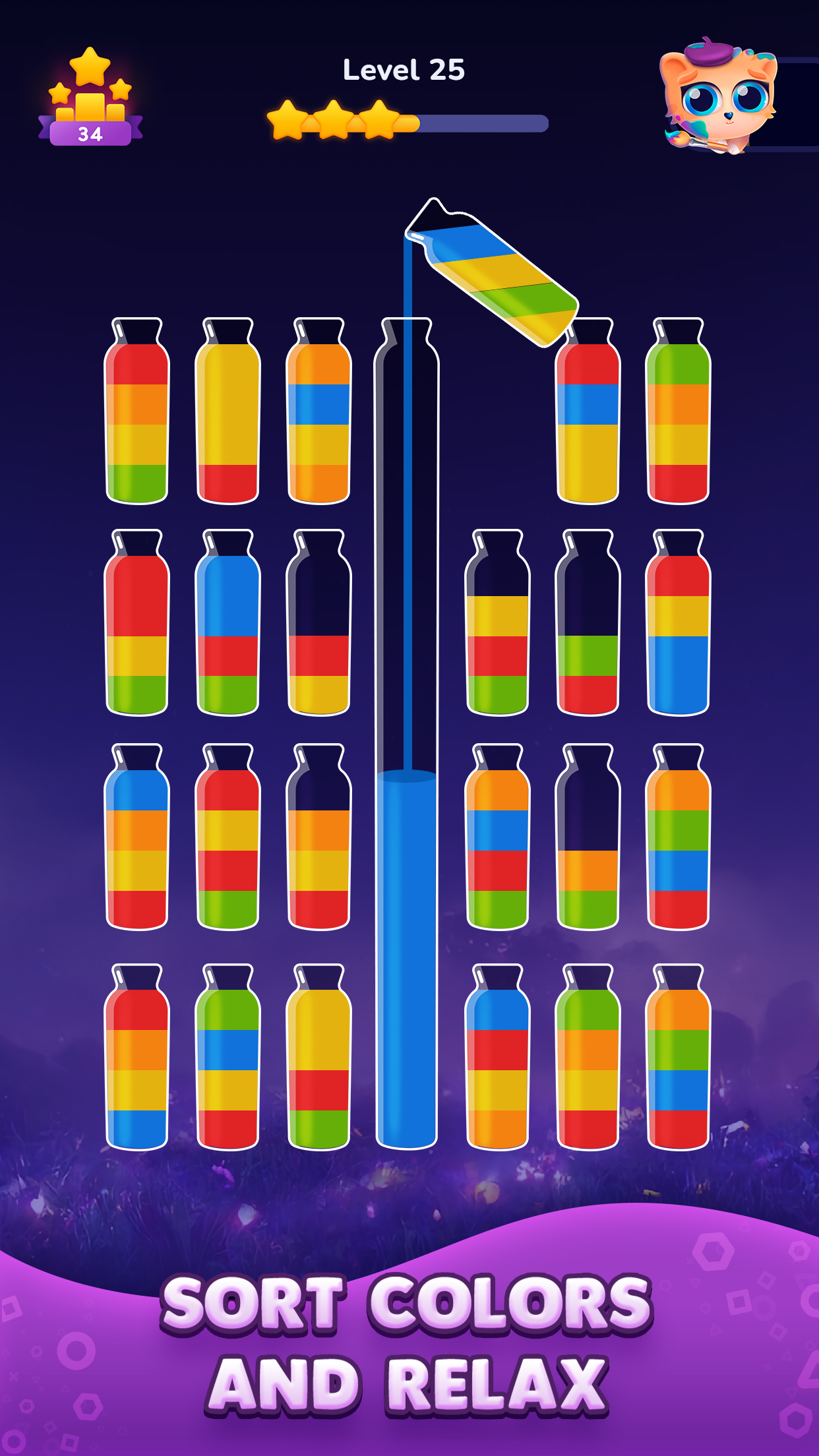 اسکرین شات 1 بازی Get Color - Water Sort Puzzle