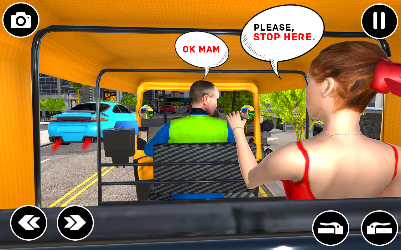 اسکرین شات 5 بازی City Rickshaw Game: Car Games