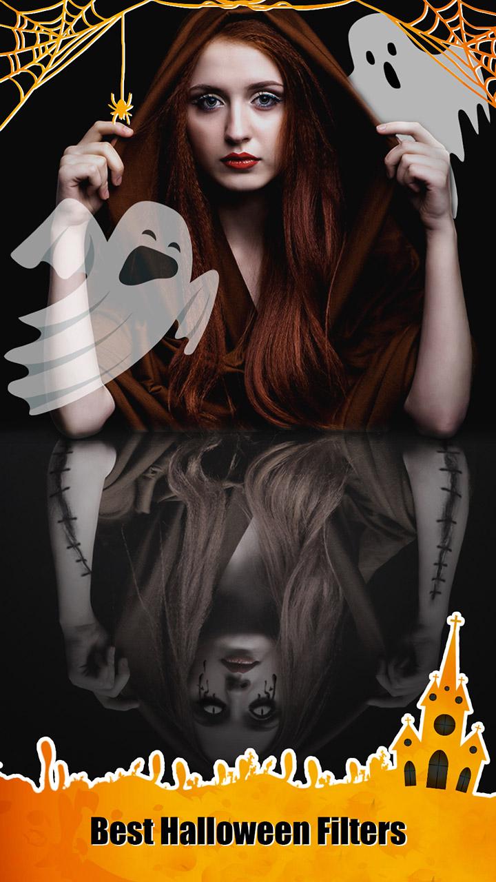 اسکرین شات 3 برنامه Halloween Photo Editor - Scary