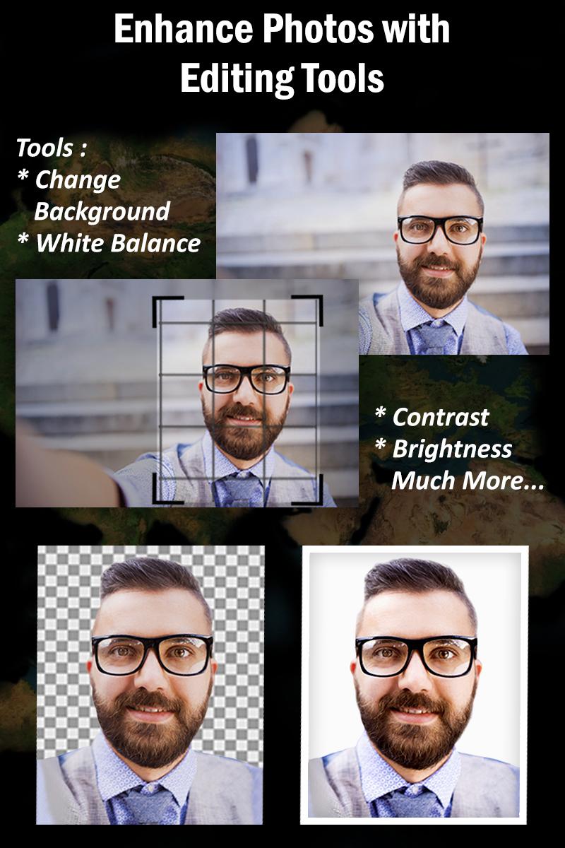 اسکرین شات 2 برنامه Passport Size Photo Editor