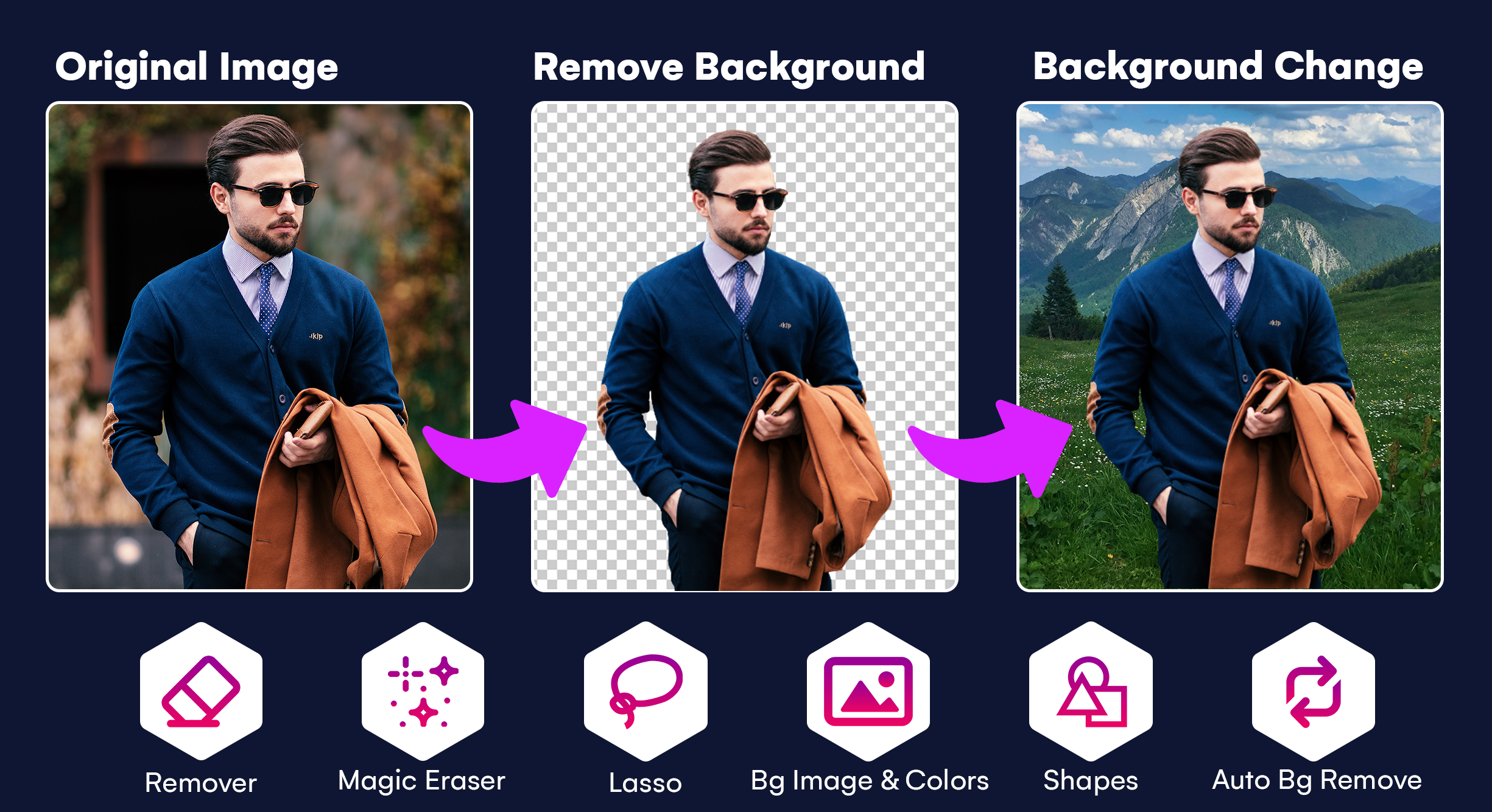 اسکرین شات 1 برنامه Magic Eraser Background Editor