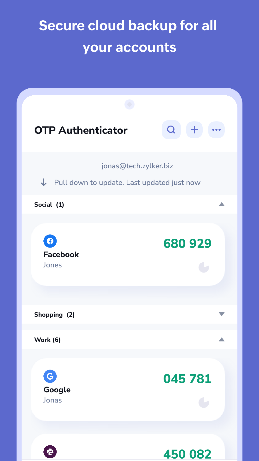 اسکرین شات 3 برنامه Authenticator App - OneAuth