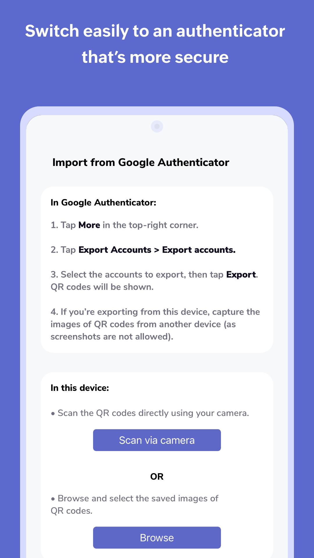 اسکرین شات 3 برنامه Authenticator App - OneAuth