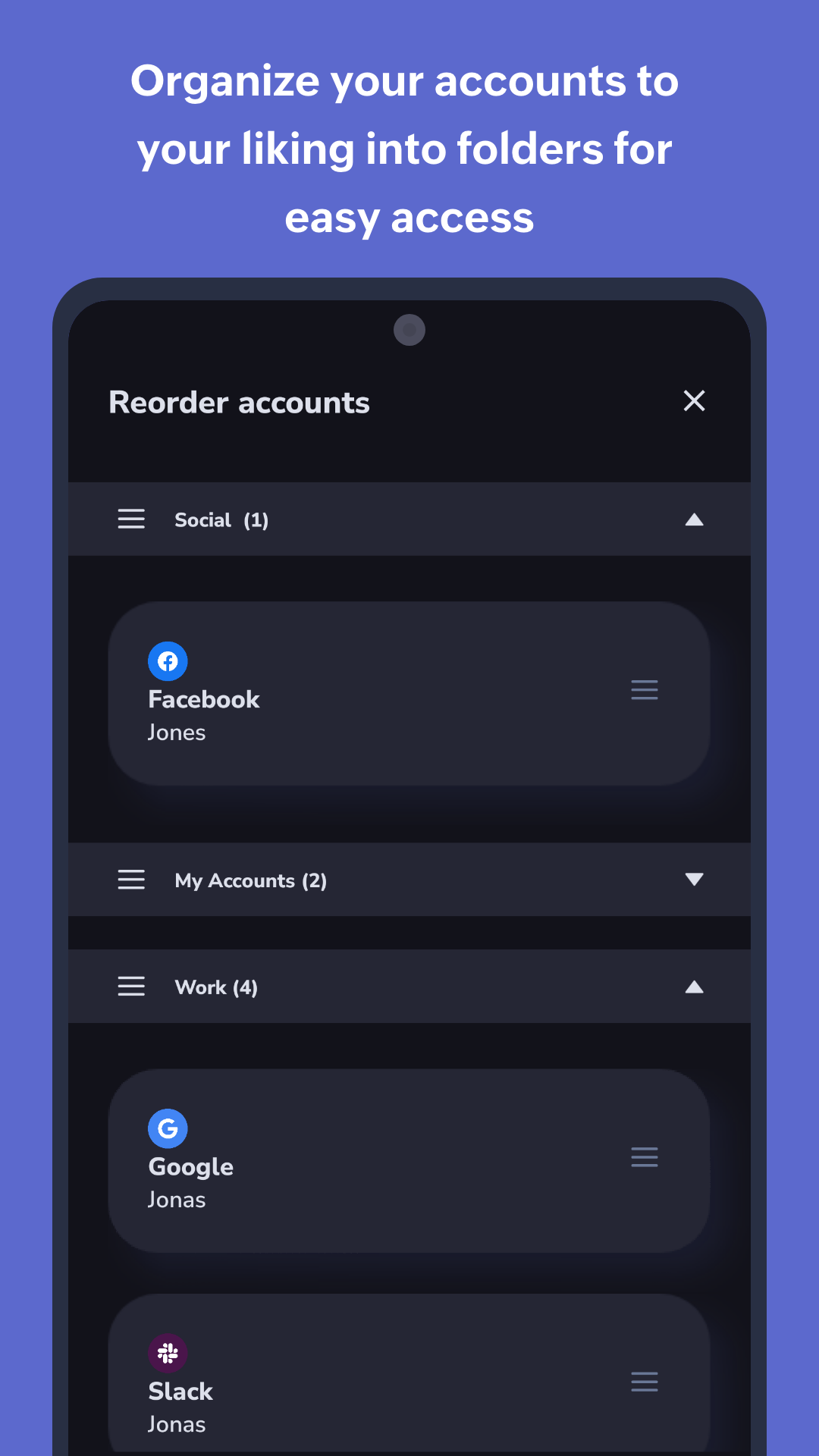 اسکرین شات 2 برنامه Authenticator App - OneAuth
