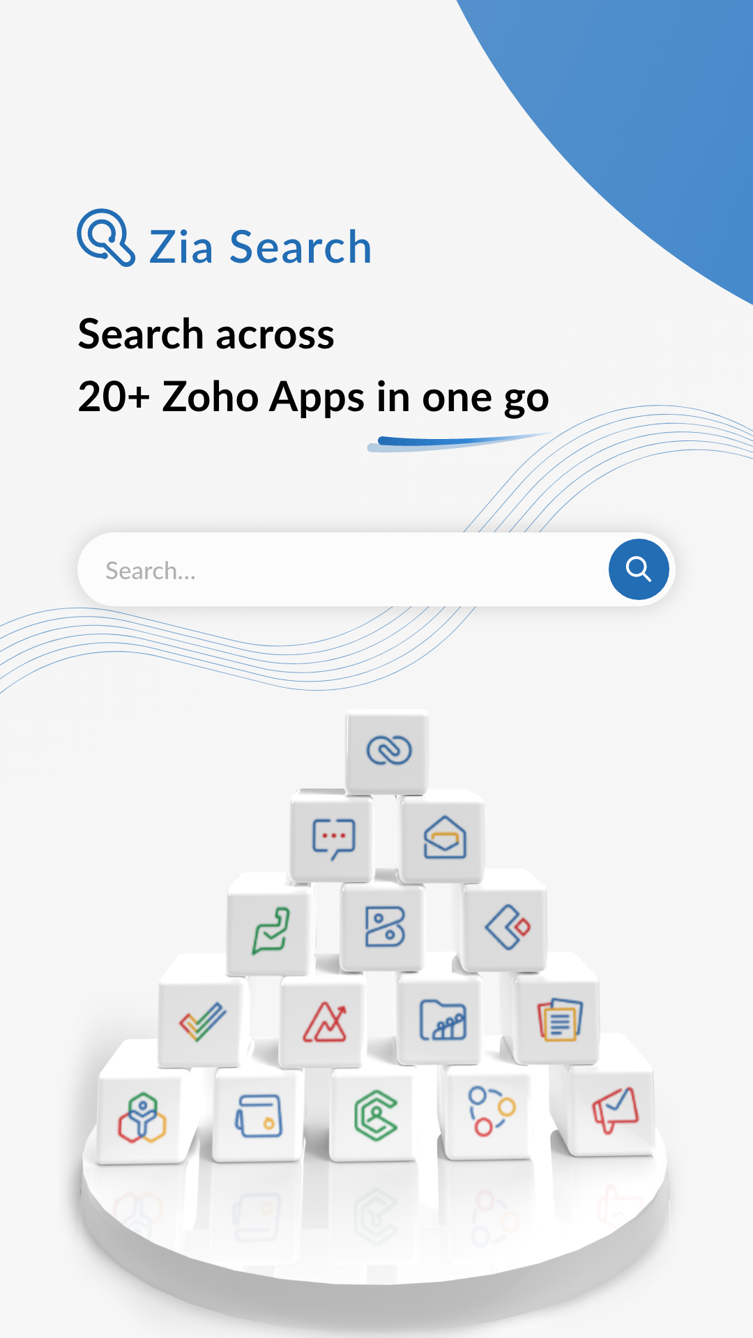 اسکرین شات 1 برنامه Search across Zoho- Zia Search