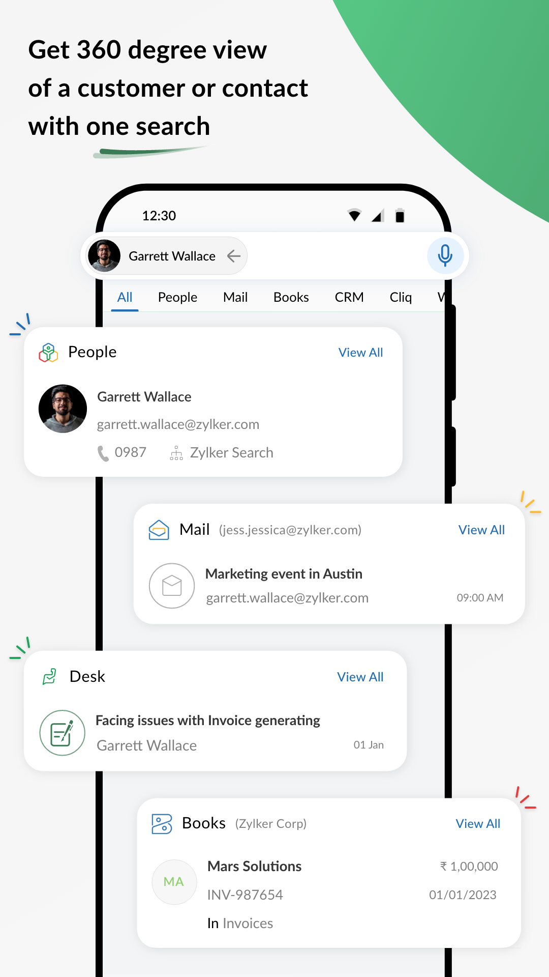 اسکرین شات 6 برنامه Search across Zoho- Zia Search