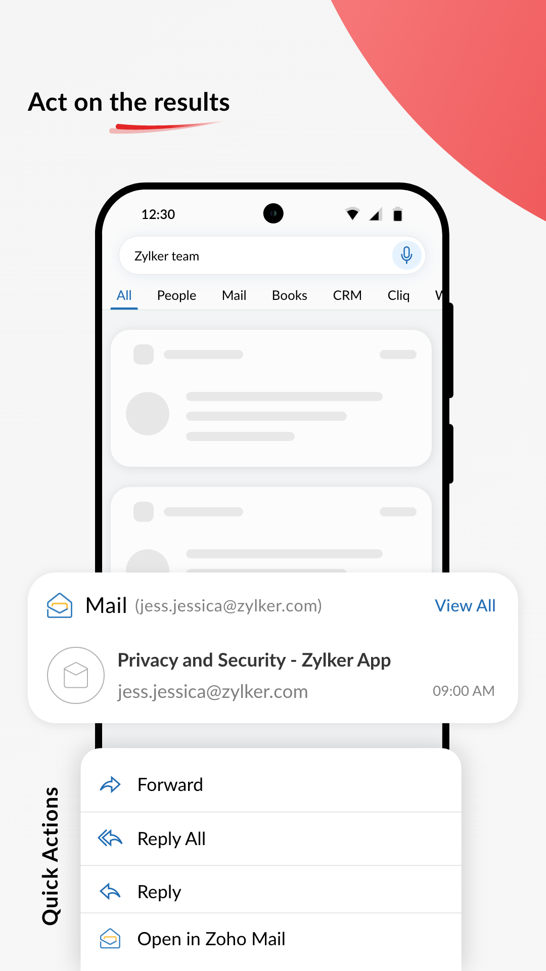 اسکرین شات 4 برنامه Search across Zoho- Zia Search