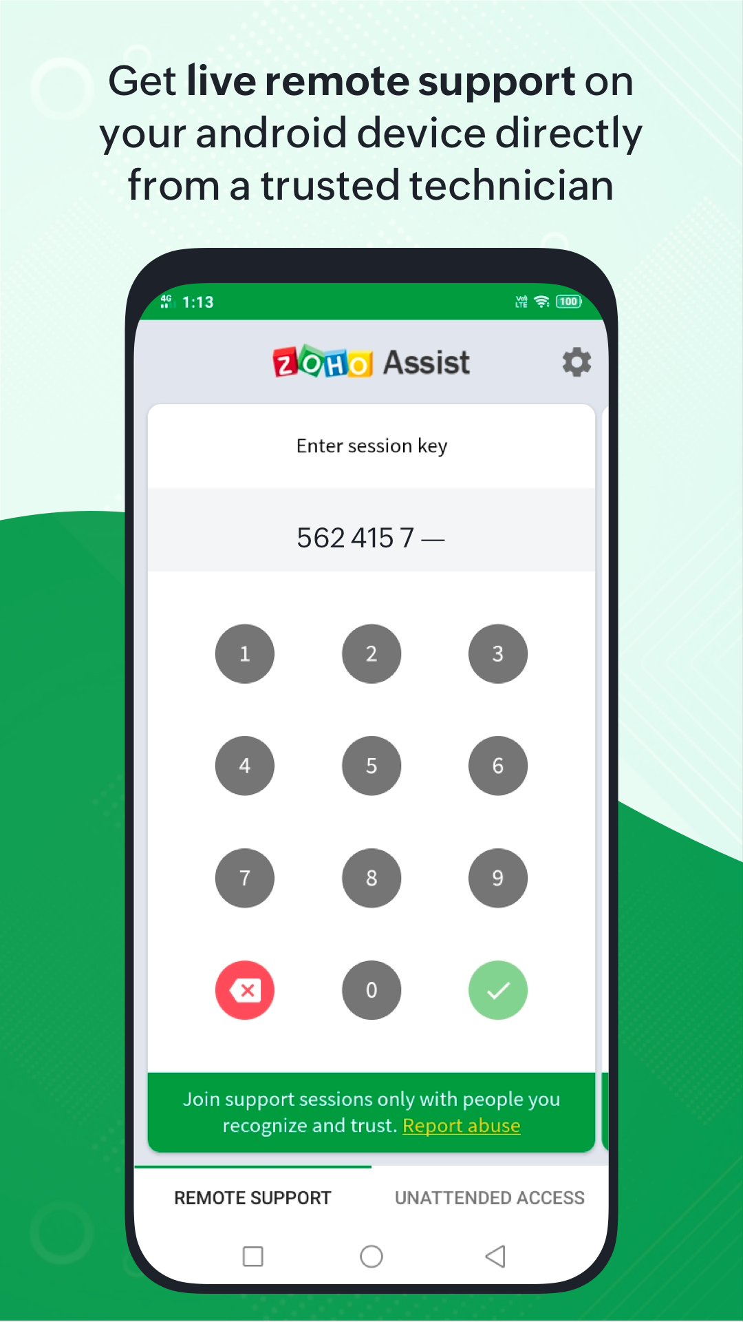اسکرین شات 1 برنامه Customer App - Zoho Assist