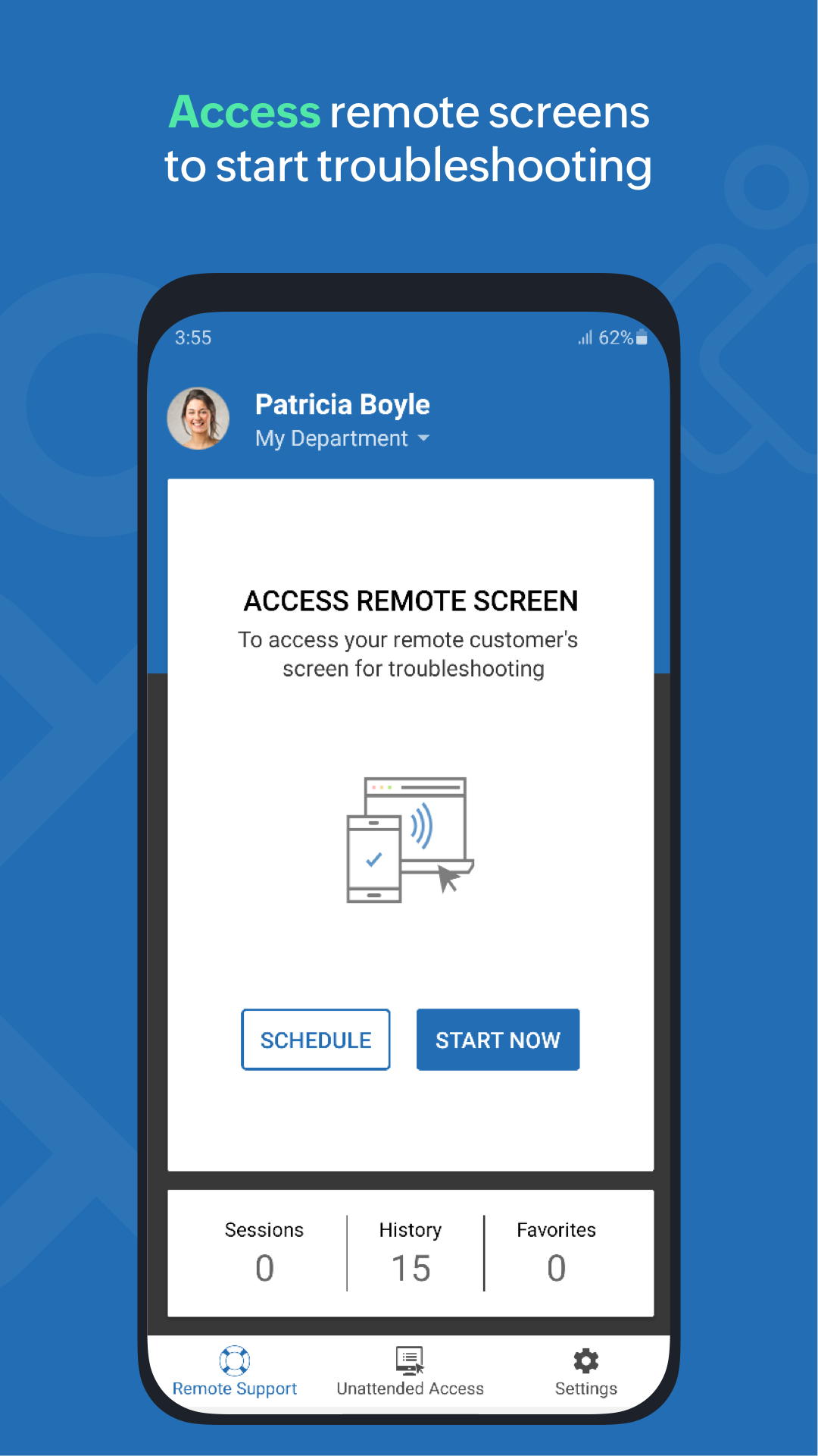 اسکرین شات 1 برنامه Zoho Assist - Remote Desktop